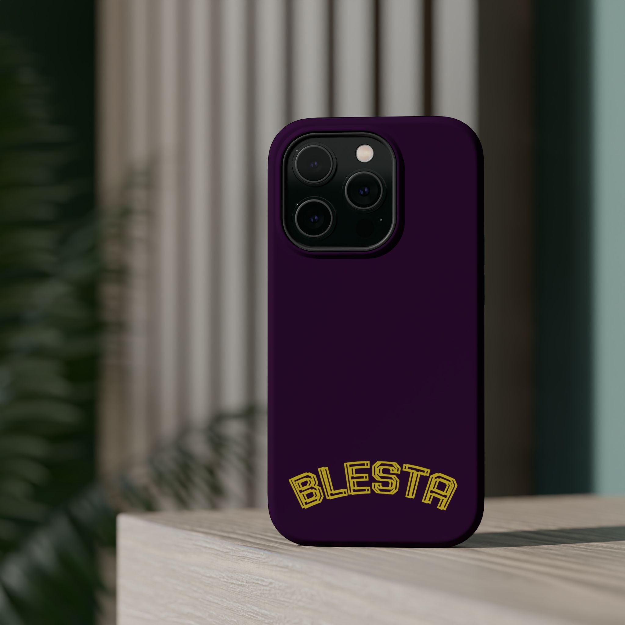 Magnetic Impact-Resistant Phone Case — “BLESTA” Retro Varsity Logo