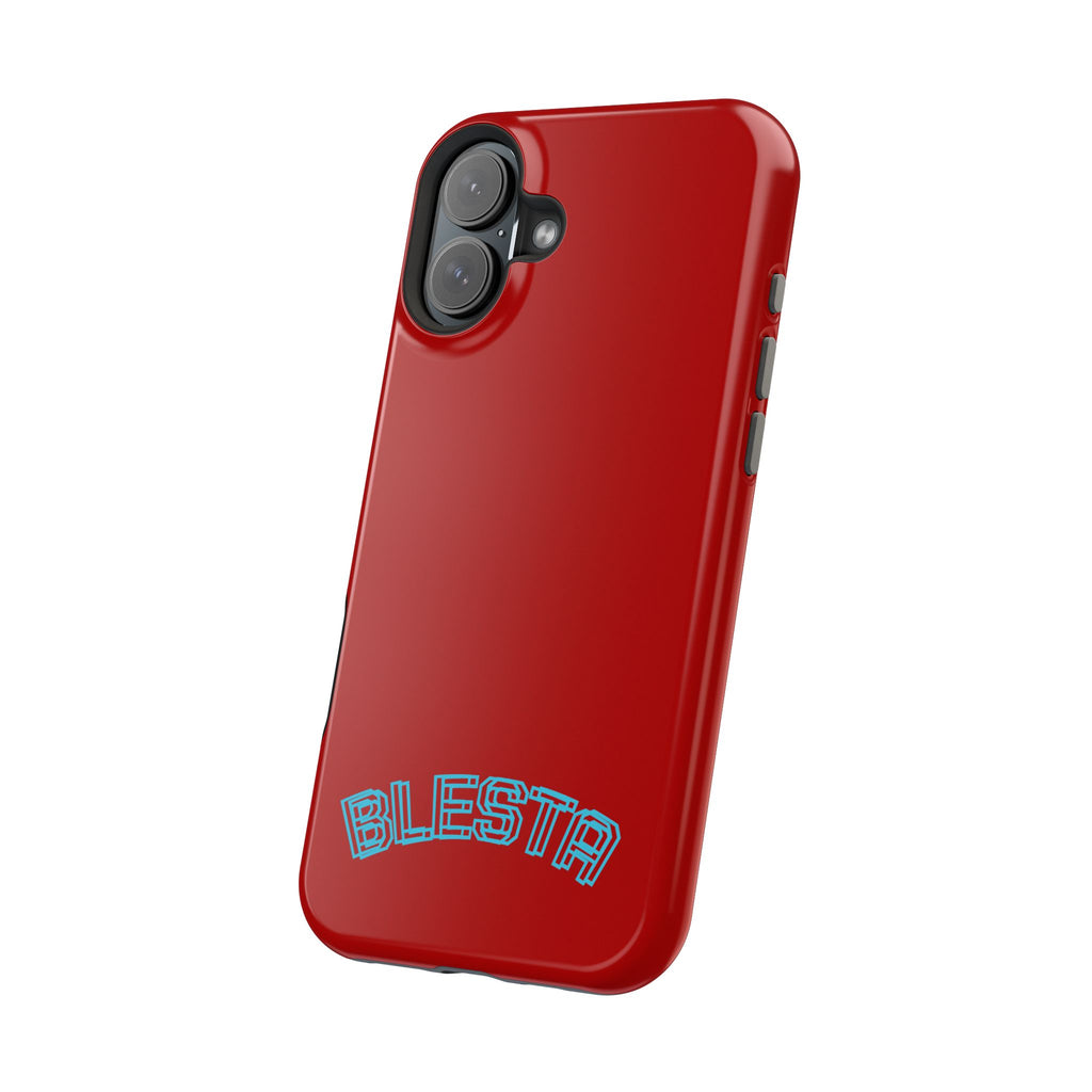 Magnetic Impact-Resistant Phone Case — Red Retro 'BLESTA' Design