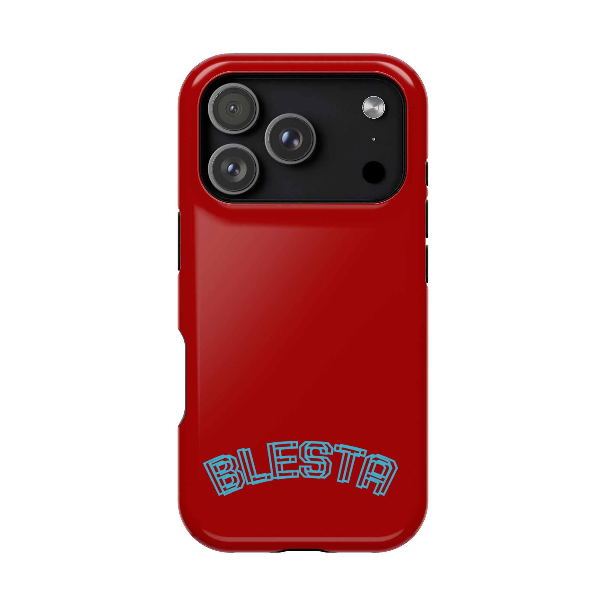 Magnetic Impact-Resistant Phone Case — Red Retro 'BLESTA' Design