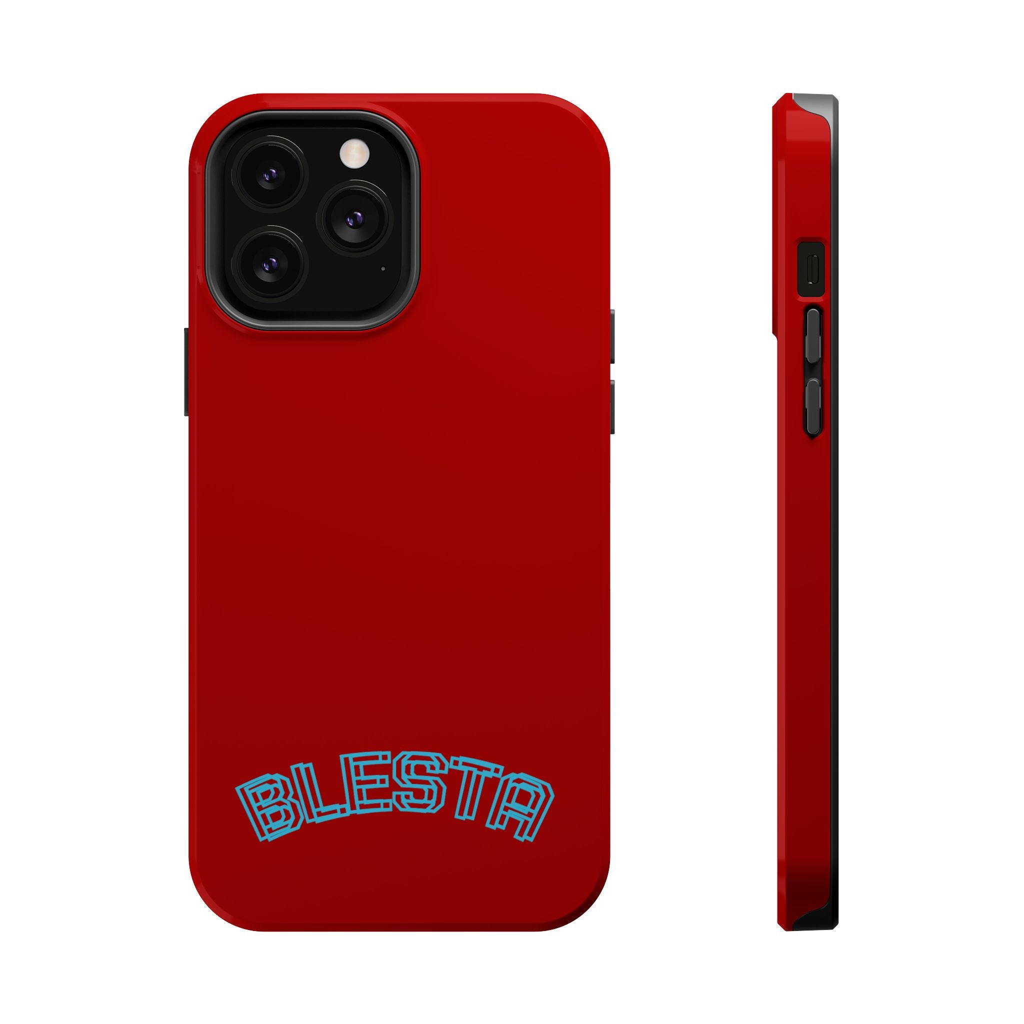 Magnetic Impact-Resistant Phone Case — Red Retro 'BLESTA' Design