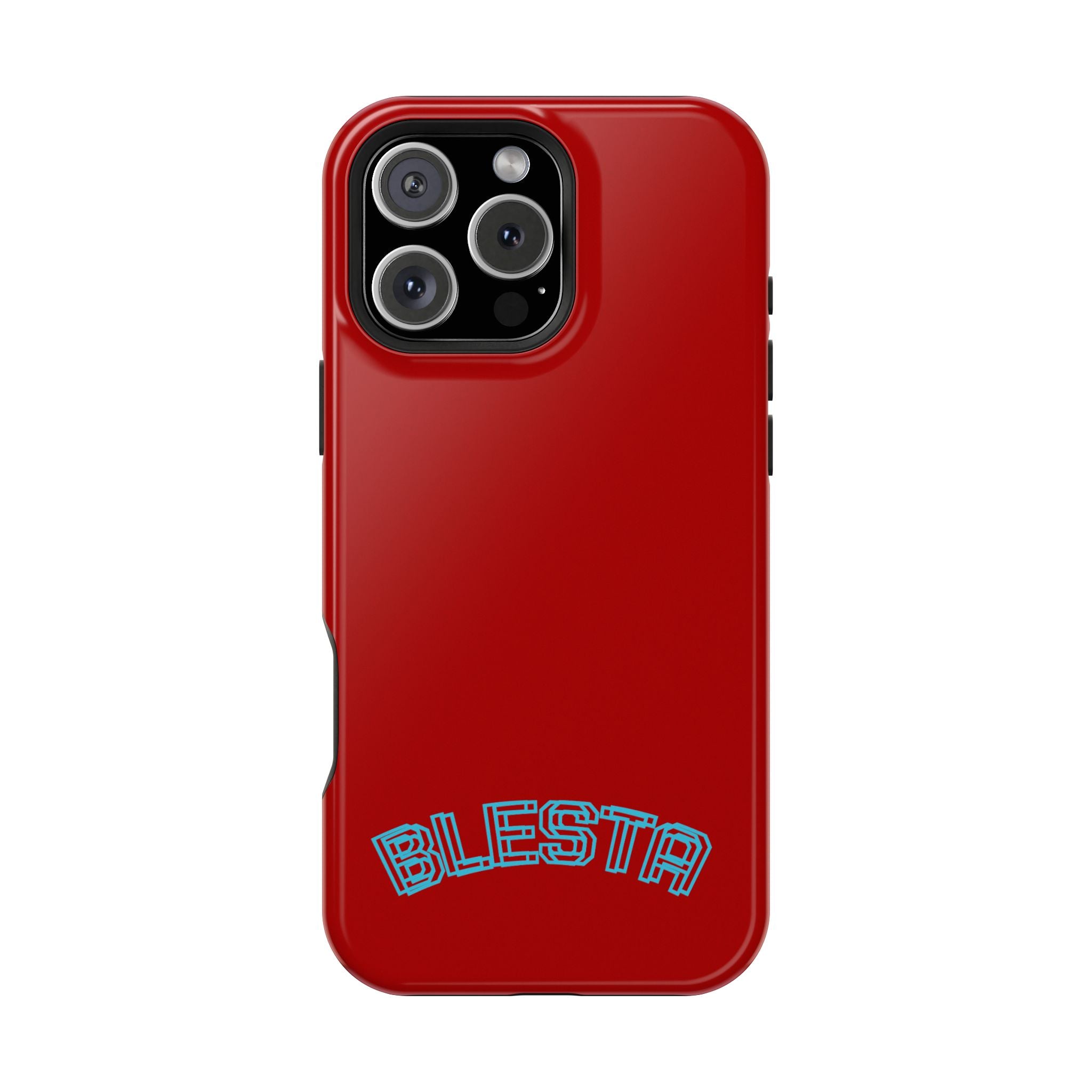 Magnetic Impact-Resistant Phone Case — Red Retro 'BLESTA' Design