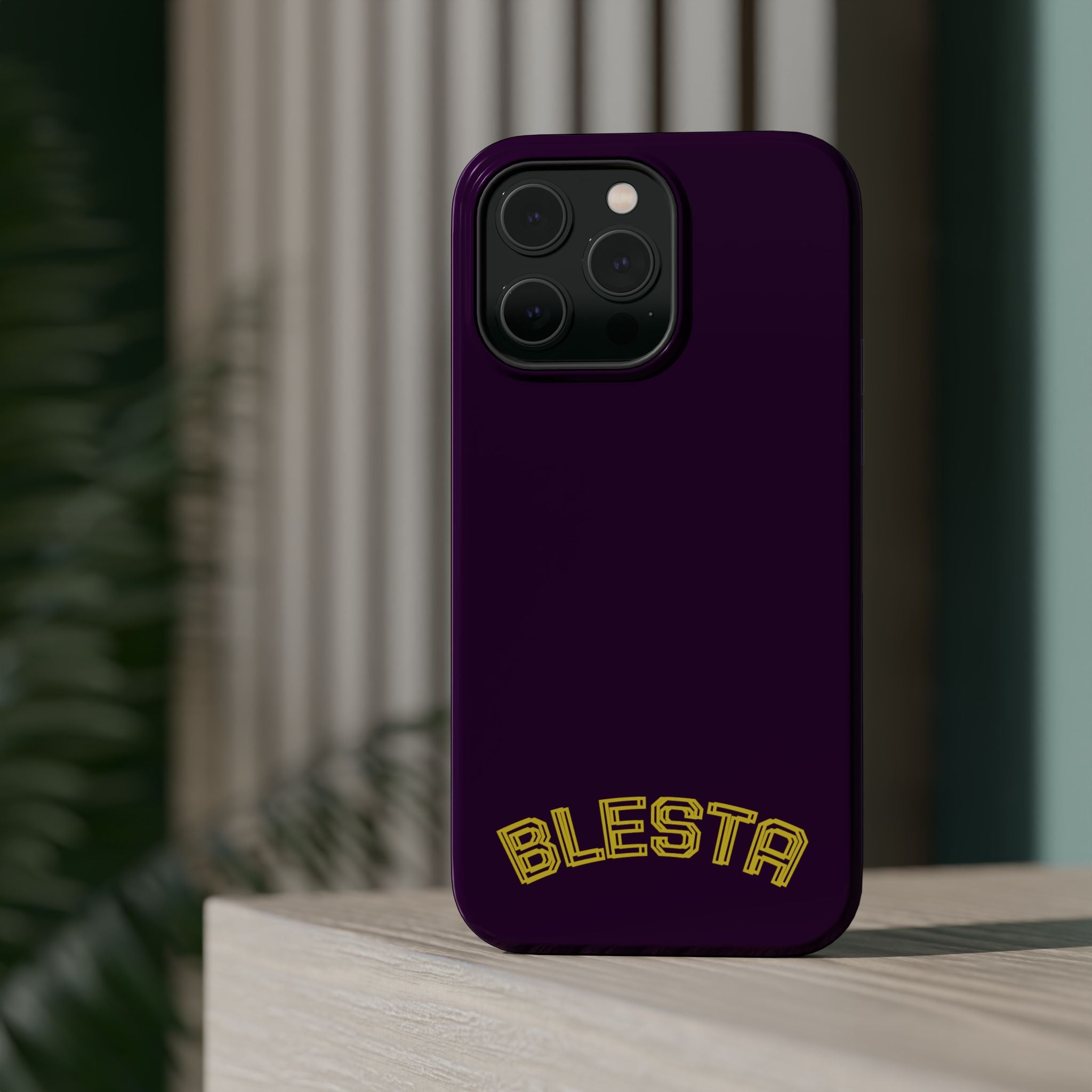 Magnetic Impact-Resistant Phone Case — “BLESTA” Retro Varsity Logo