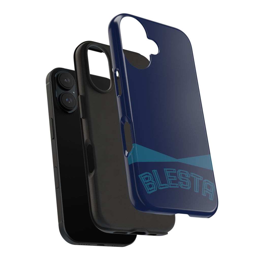 Tough Phone Case — Navy ‘BLESTA’ Bold Graphic Protective Cover