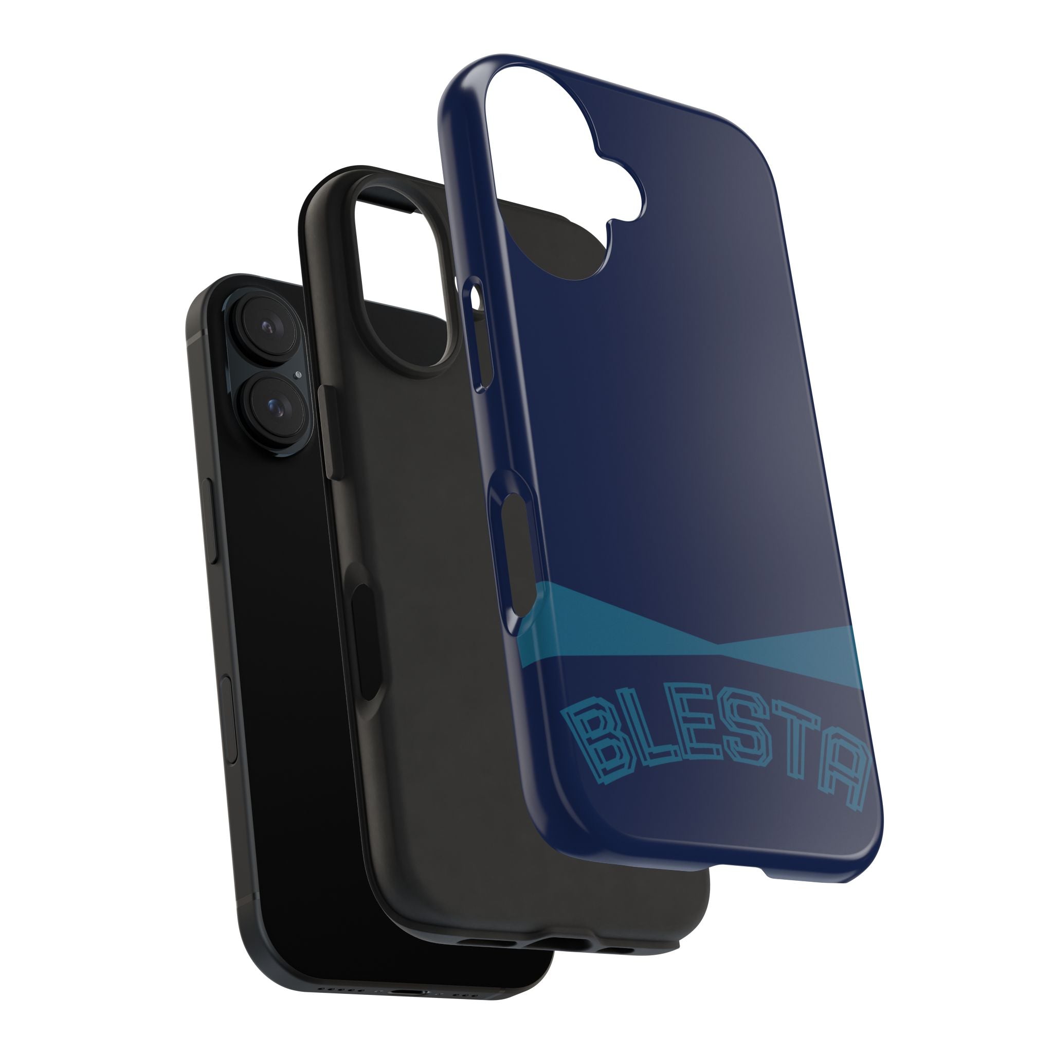 Tough Phone Case — Navy ‘BLESTA’ Bold Graphic Protective Cover