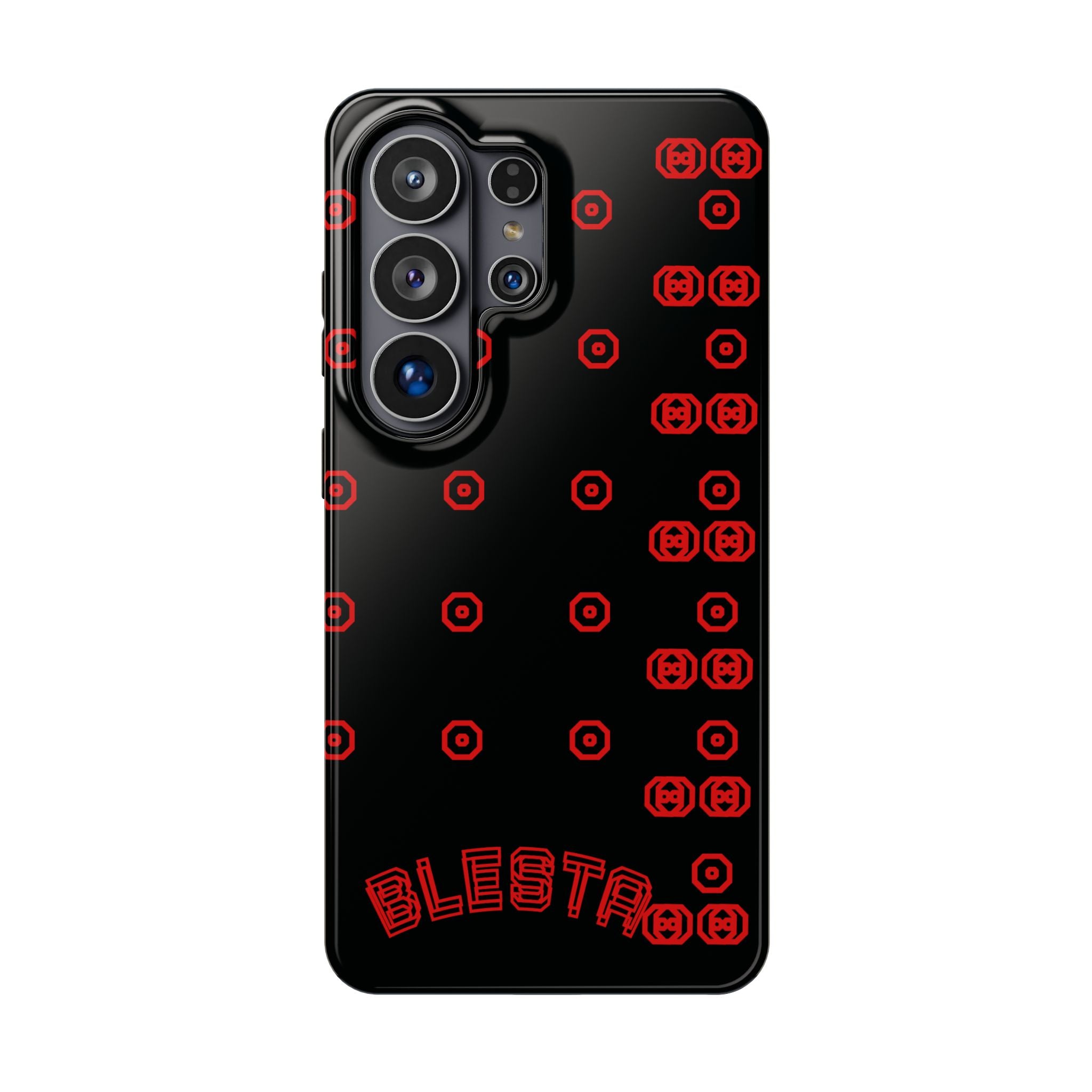Phone Case — Black & Red Retro Pixel Pattern Magnetic Impact-Resistant Case