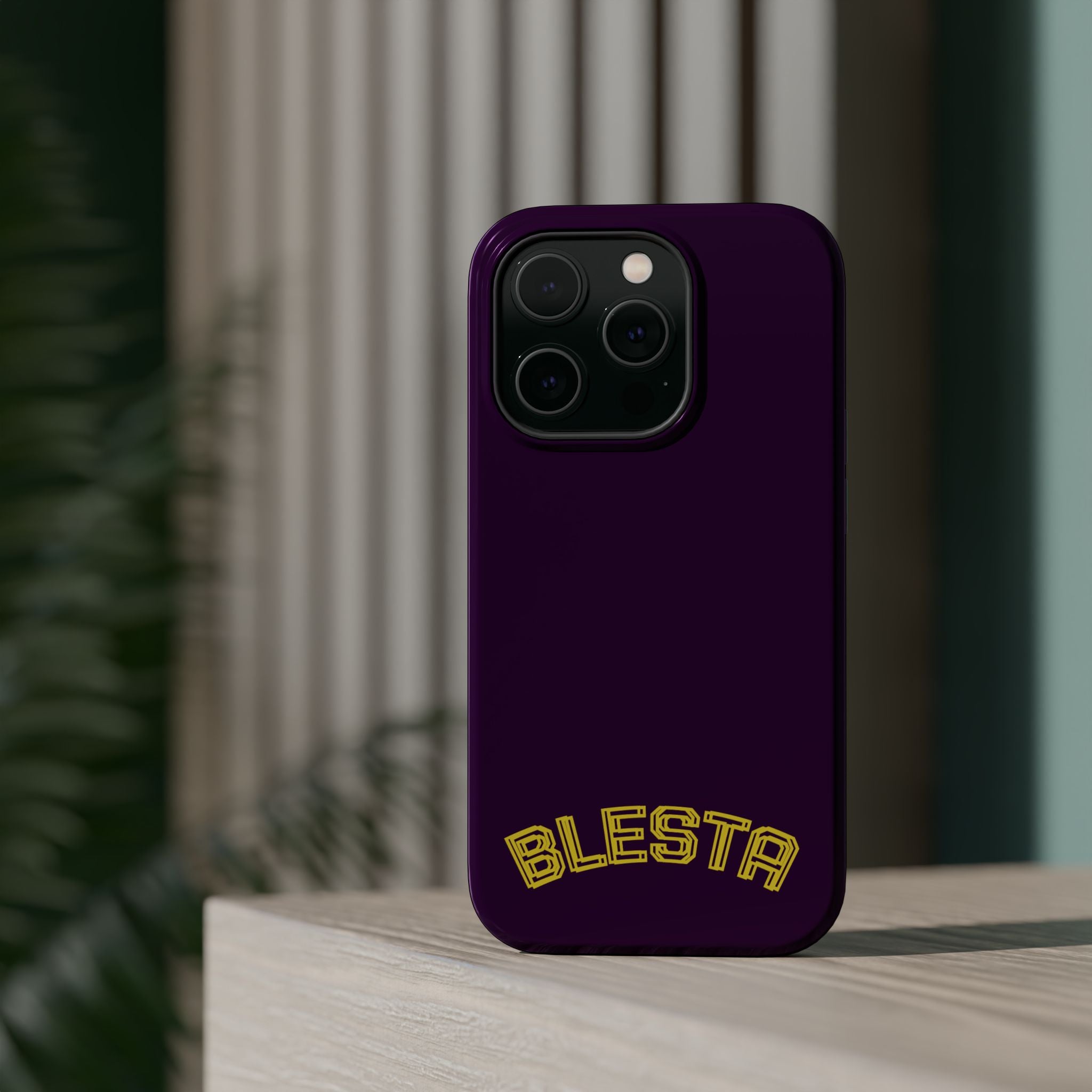 Magnetic Impact-Resistant Phone Case — “BLESTA” Retro Varsity Logo