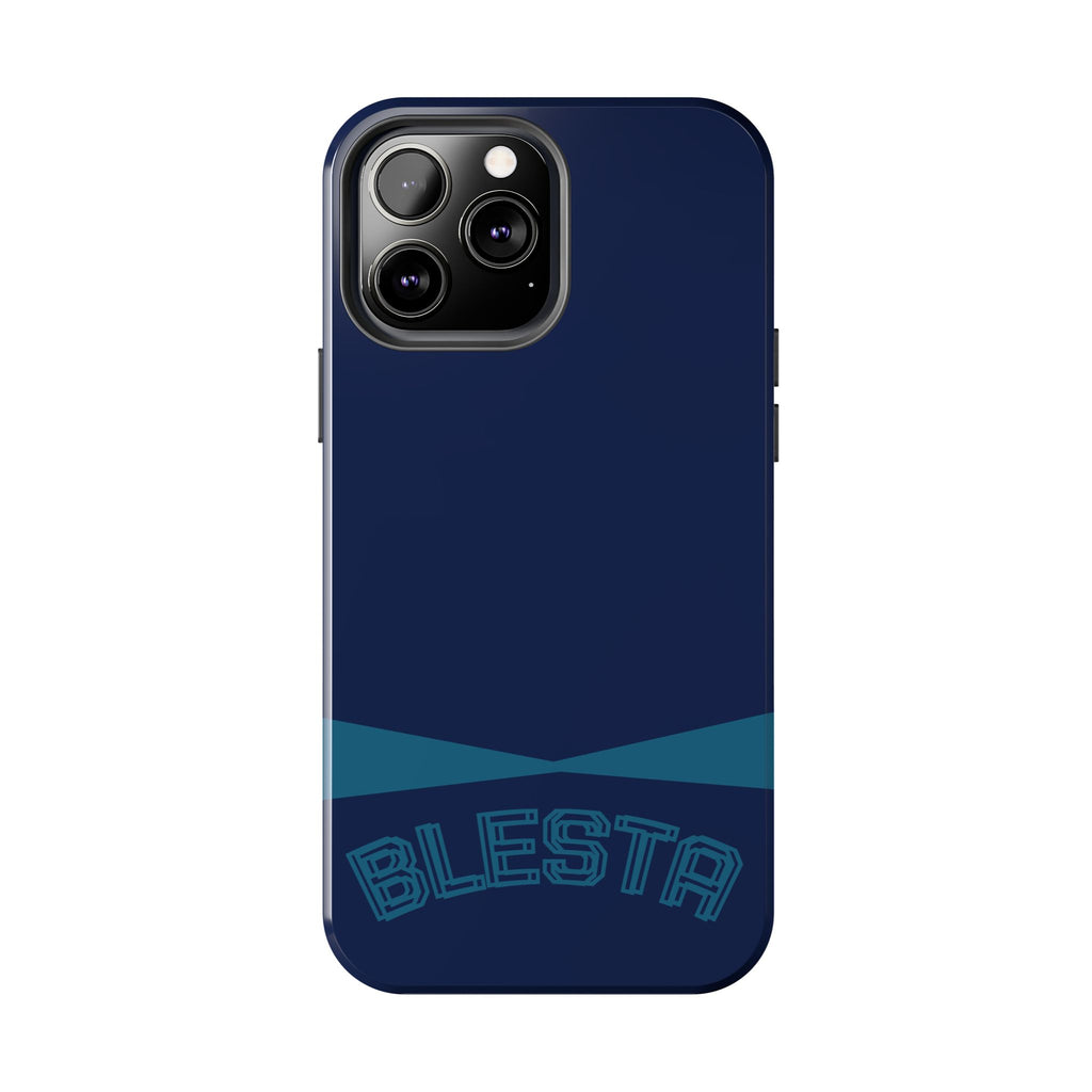 Tough Phone Case — Navy ‘BLESTA’ Bold Graphic Protective Cover