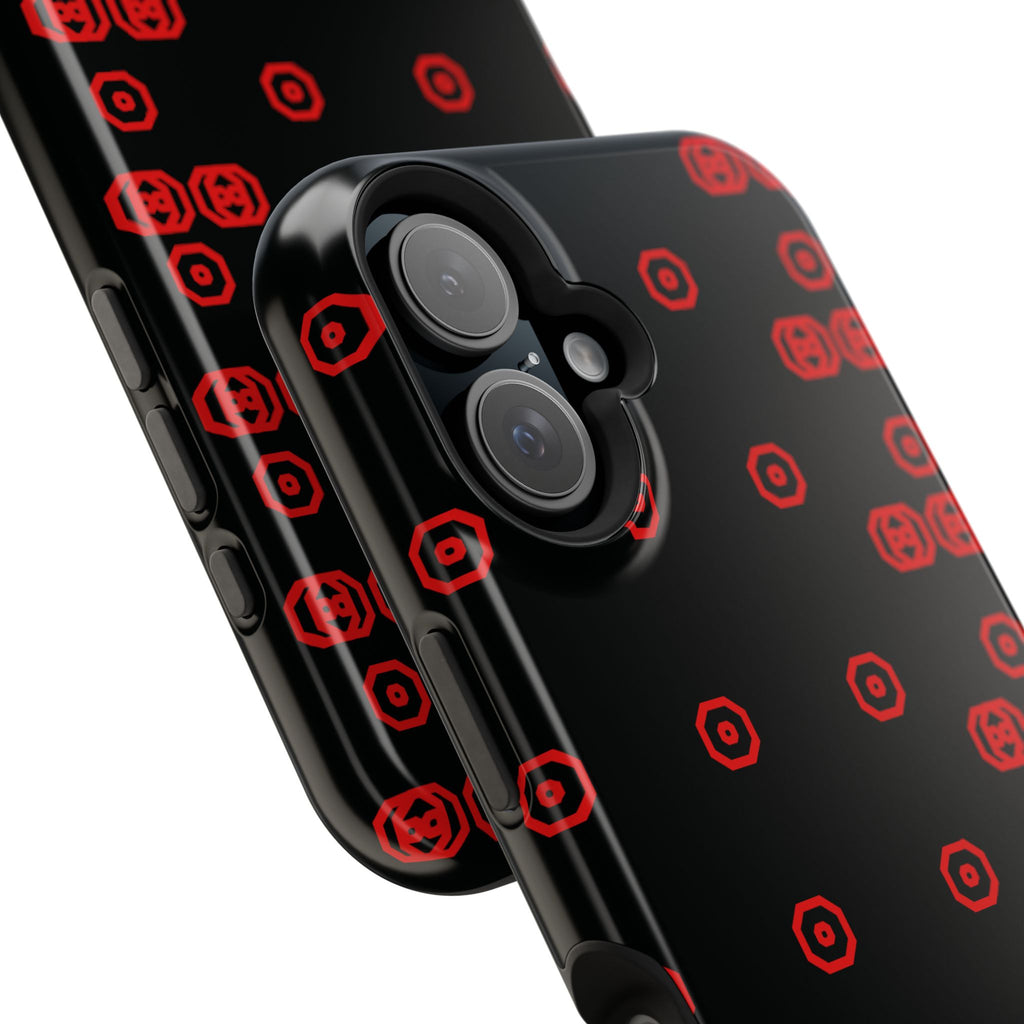 Phone Case — Black & Red Retro Pixel Pattern Magnetic Impact-Resistant Case