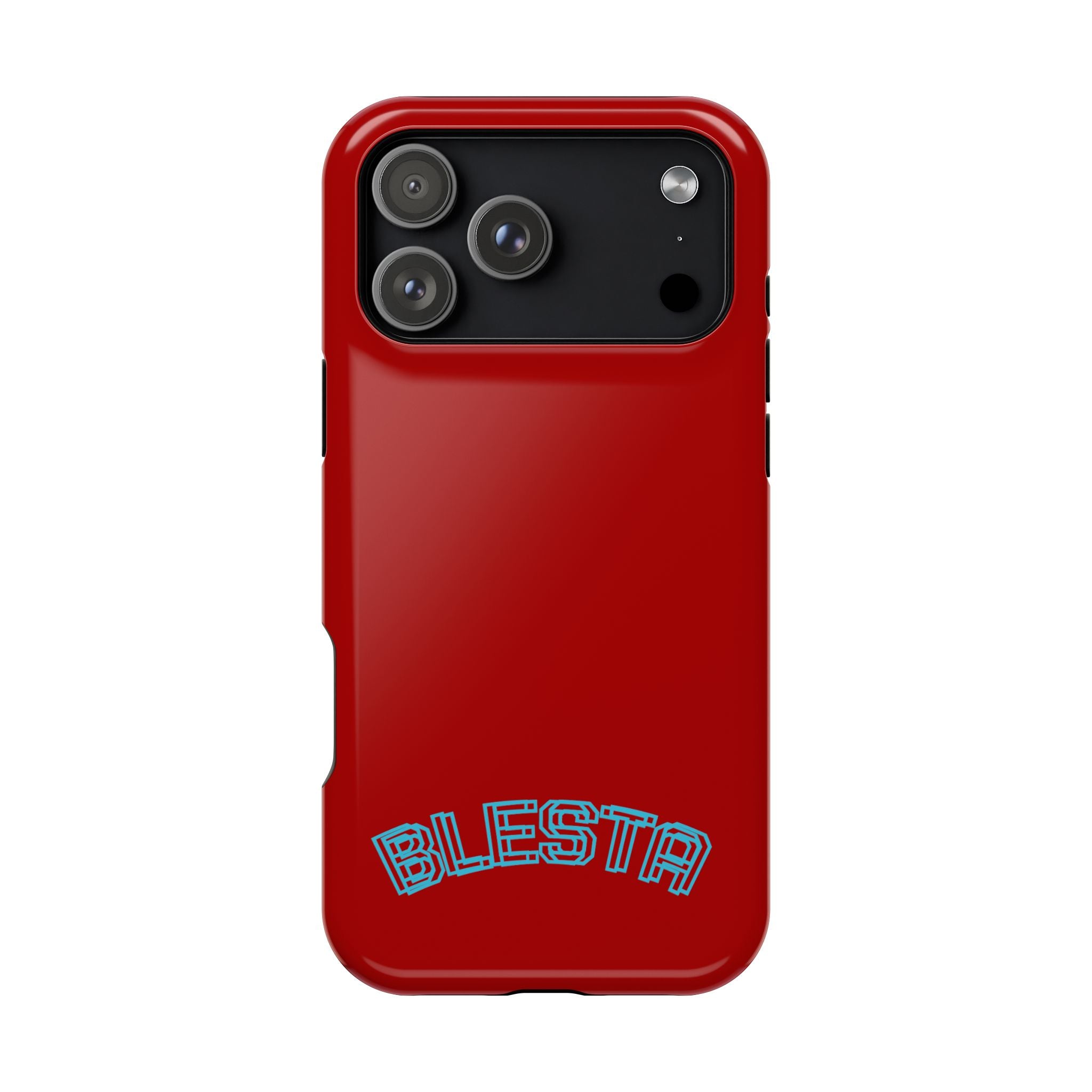 Magnetic Impact-Resistant Phone Case — Red Retro 'BLESTA' Design