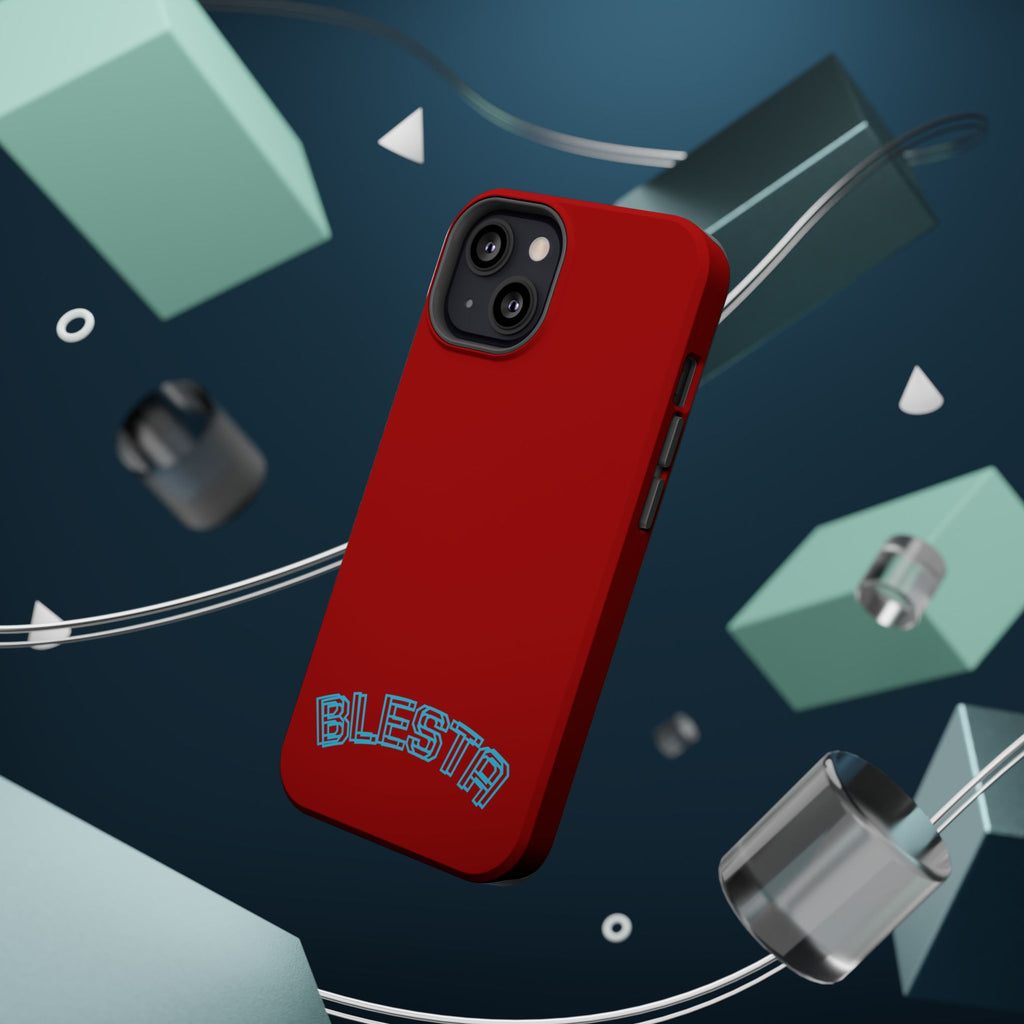 Magnetic Impact-Resistant Phone Case — Red Retro 'BLESTA' Design