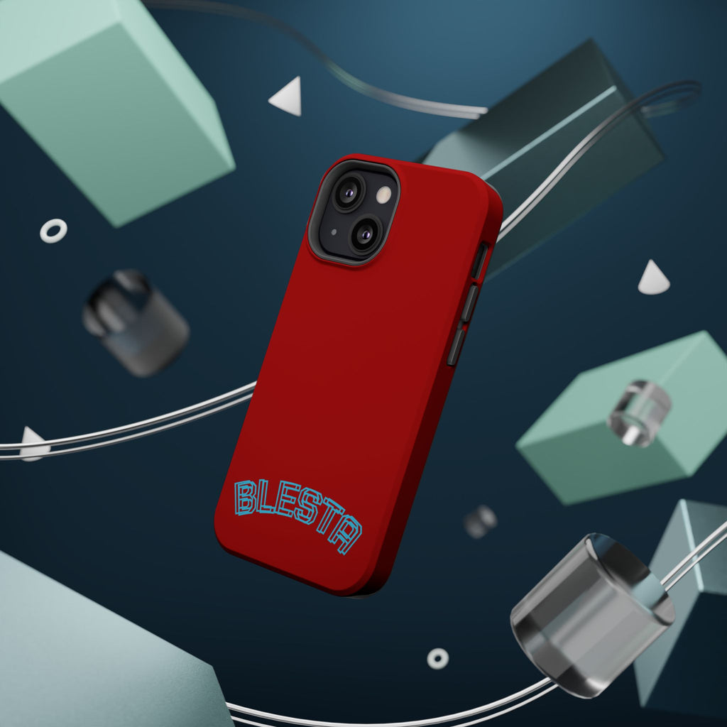 Magnetic Impact-Resistant Phone Case — Red Retro 'BLESTA' Design