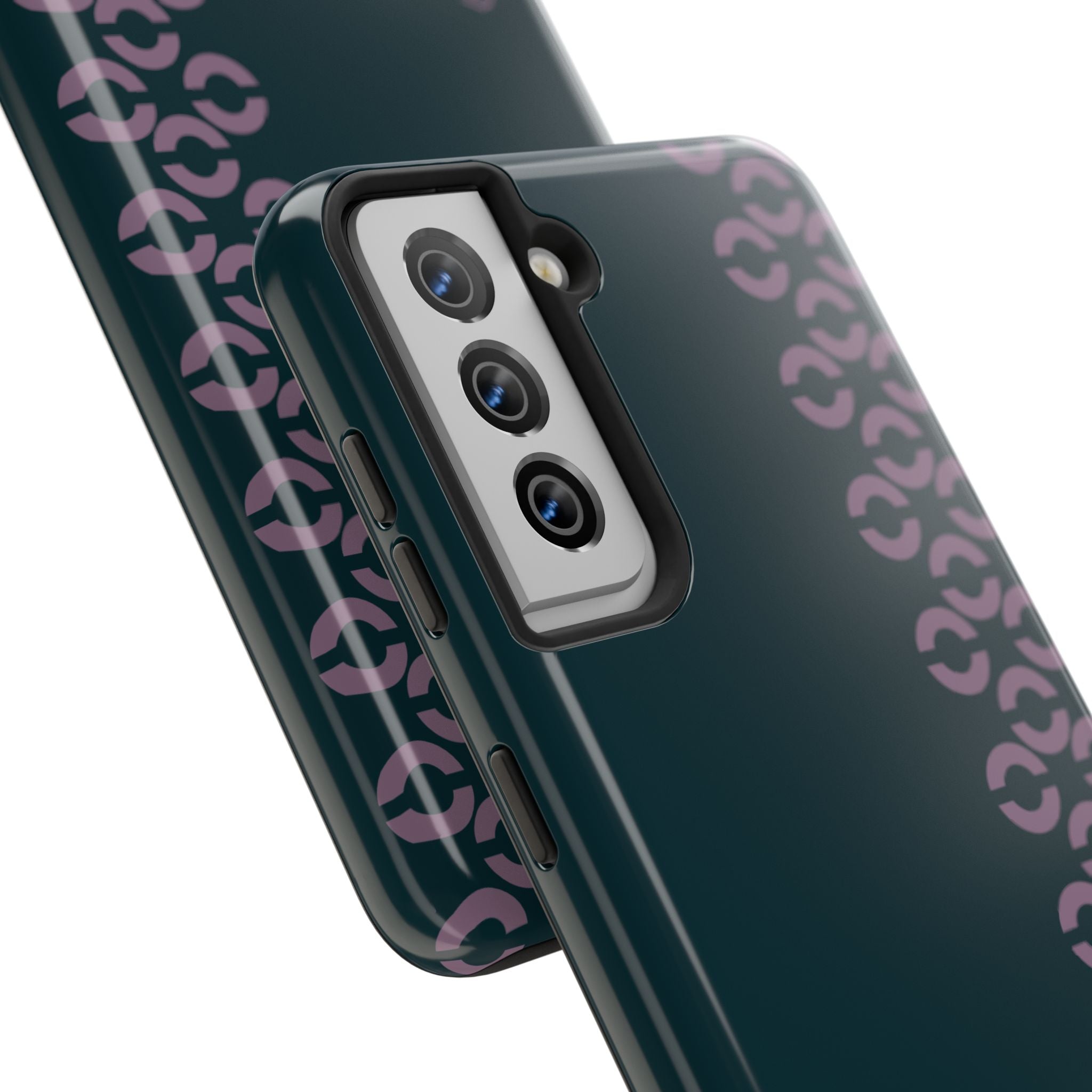 Tough Phone Case — Sleek Dark Teal with Geometric Stripe & “BLESTA” Accent