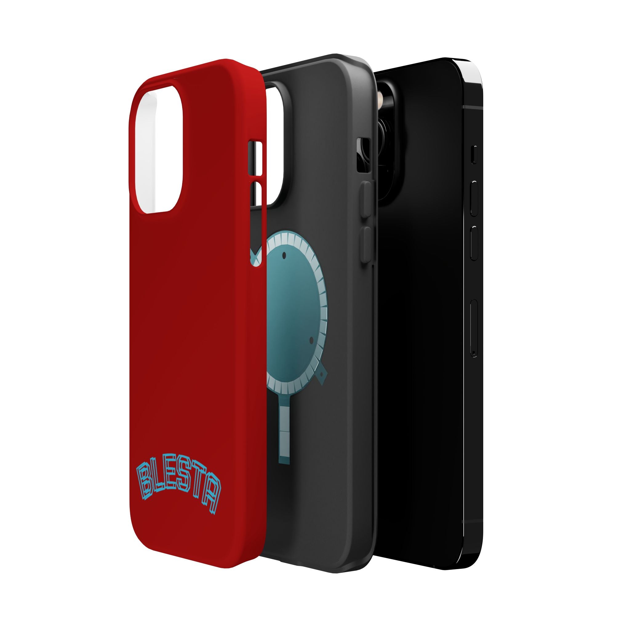 Magnetic Impact-Resistant Phone Case — Red Retro 'BLESTA' Design