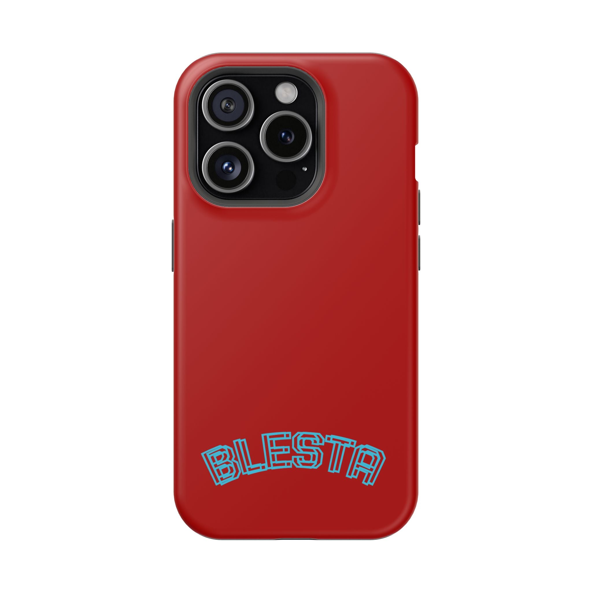 Magnetic Impact-Resistant Phone Case — Red Retro 'BLESTA' Design