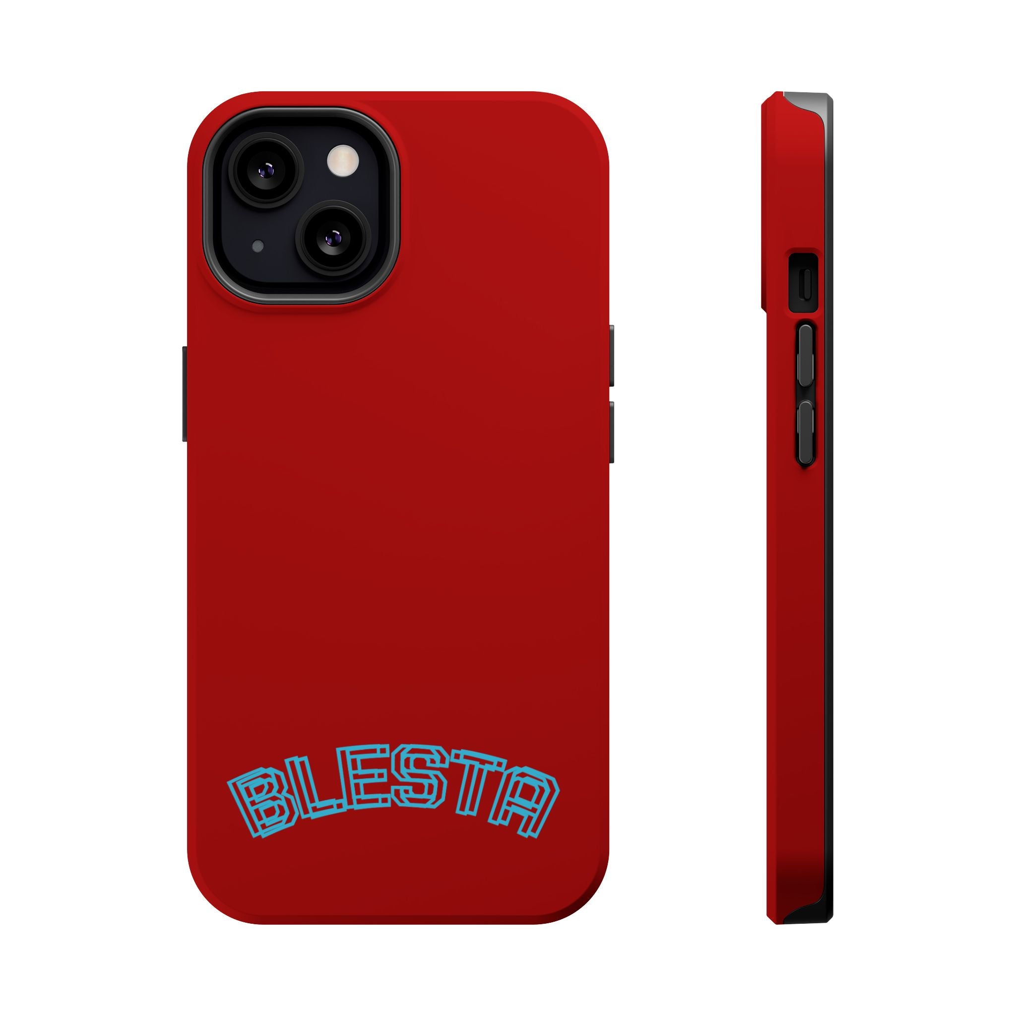 Magnetic Impact-Resistant Phone Case — Red Retro 'BLESTA' Design