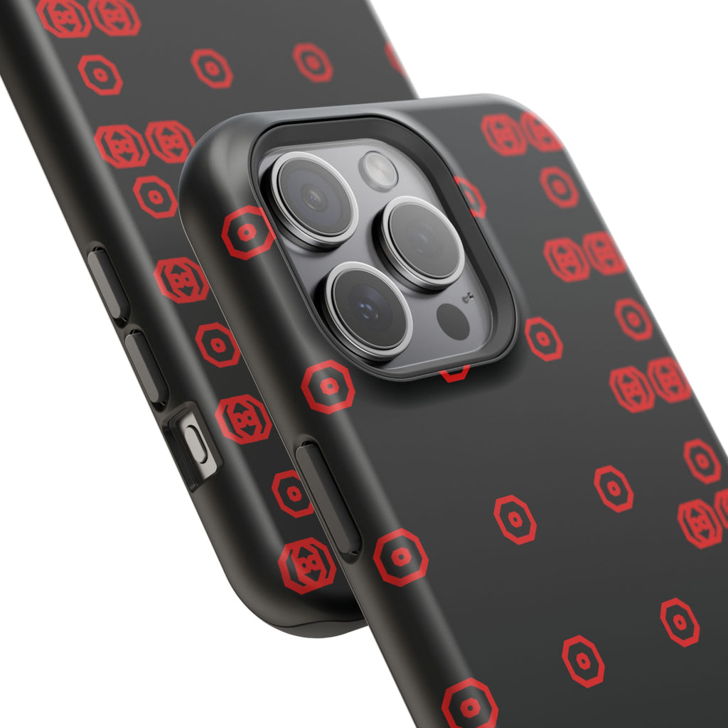 Phone Case — Black & Red Retro Pixel Pattern Magnetic Impact-Resistant Case