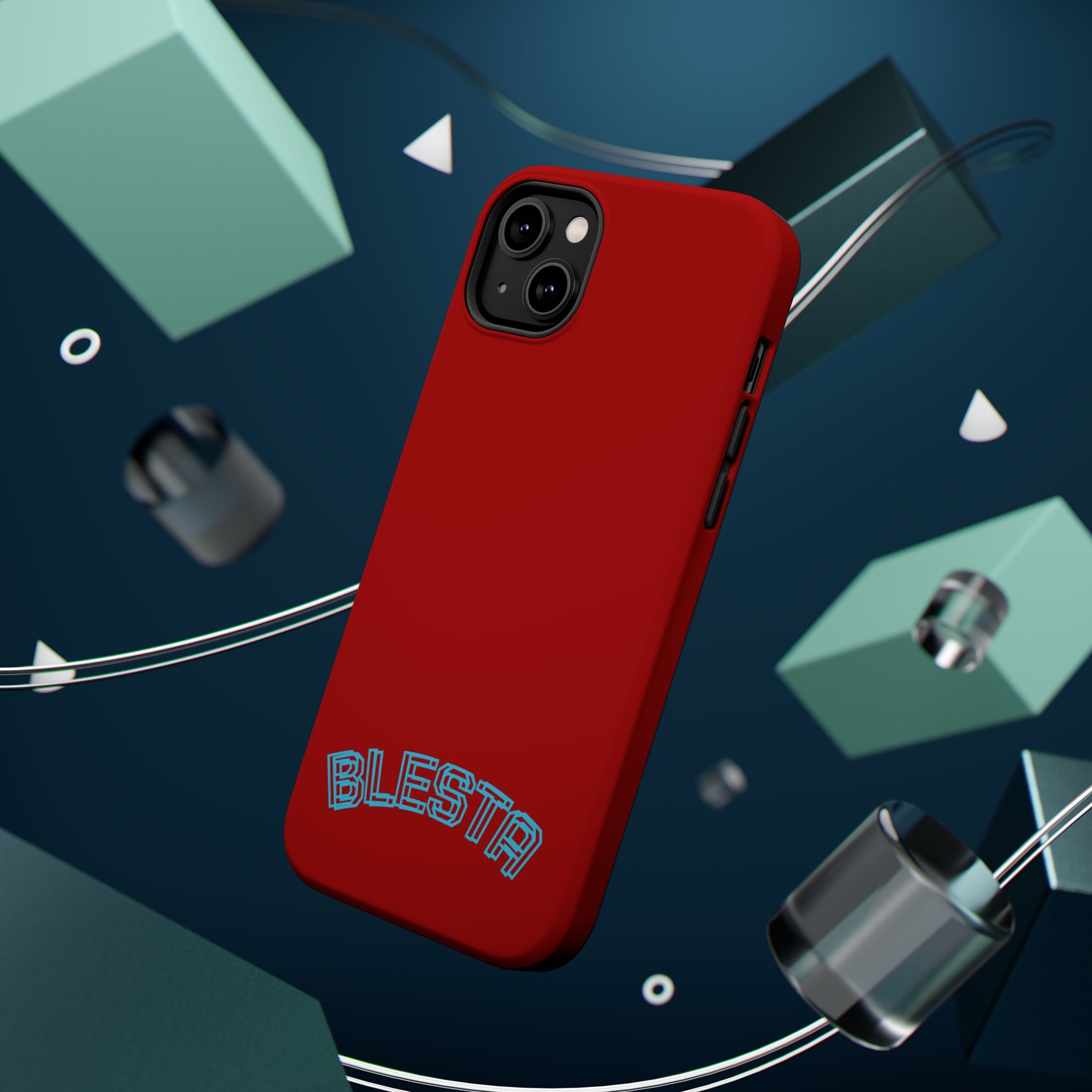 Magnetic Impact-Resistant Phone Case — Red Retro 'BLESTA' Design