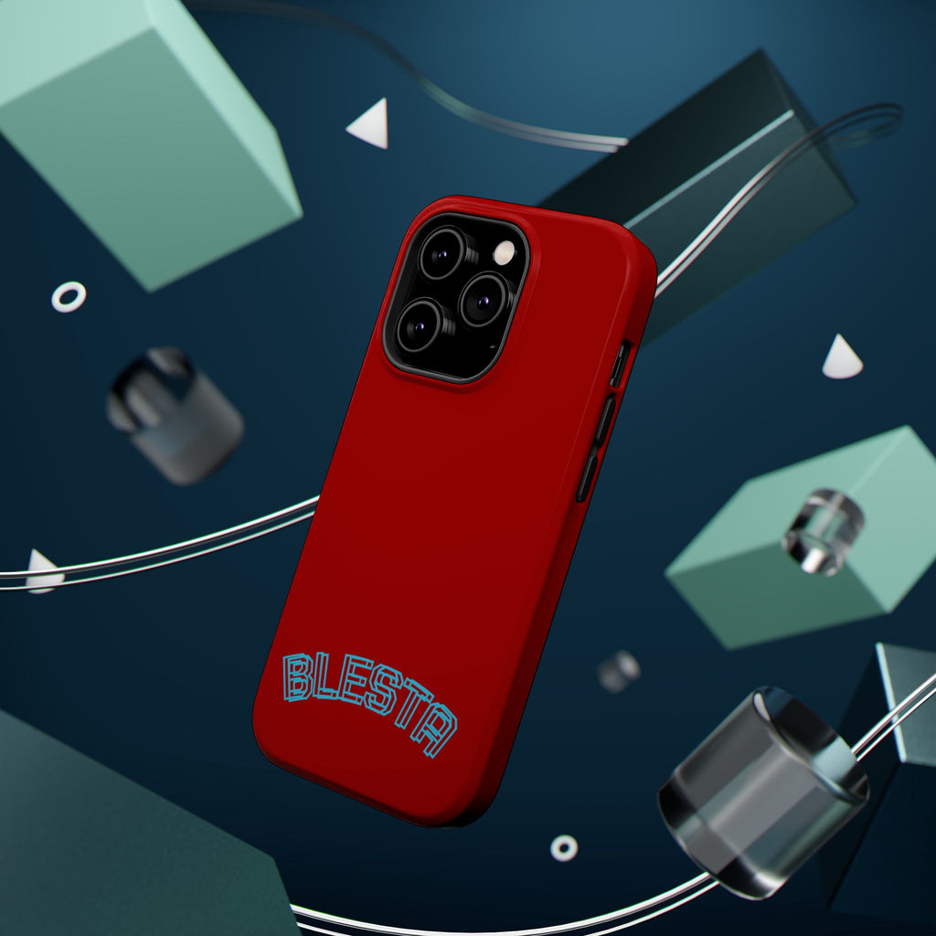 Magnetic Impact-Resistant Phone Case — Red Retro 'BLESTA' Design