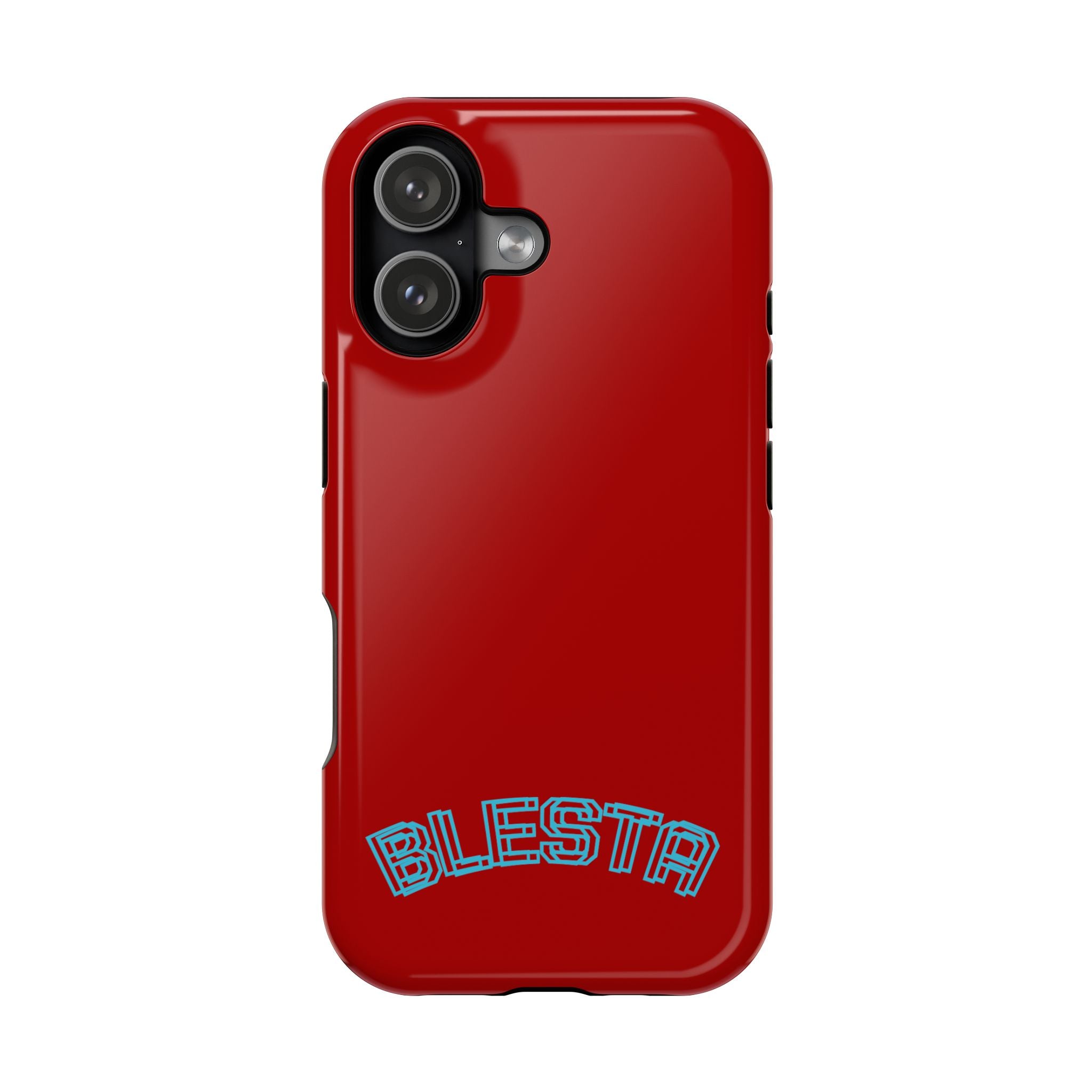 Magnetic Impact-Resistant Phone Case — Red Retro 'BLESTA' Design