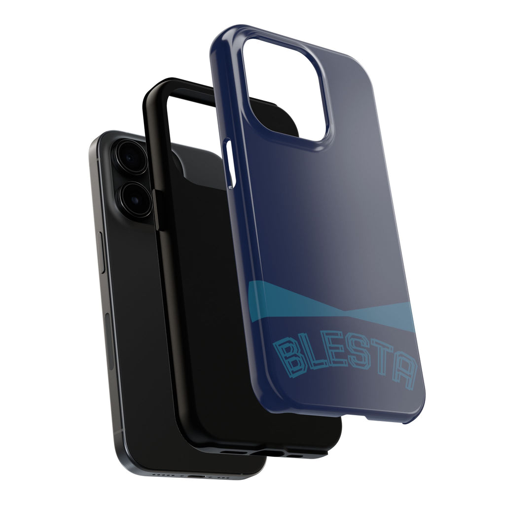 Tough Phone Case — Navy ‘BLESTA’ Bold Graphic Protective Cover