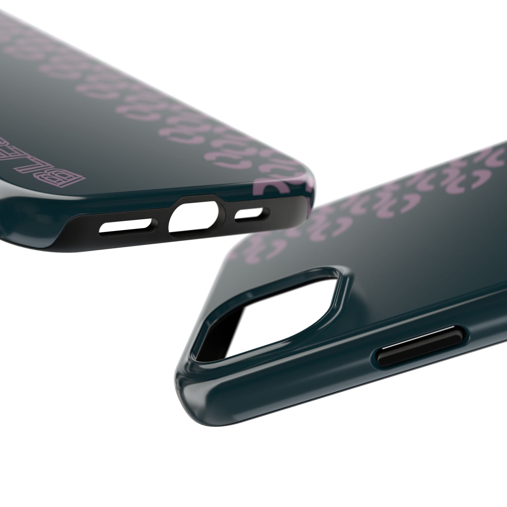 Tough Phone Case — Sleek Dark Teal with Geometric Stripe & “BLESTA” Accent