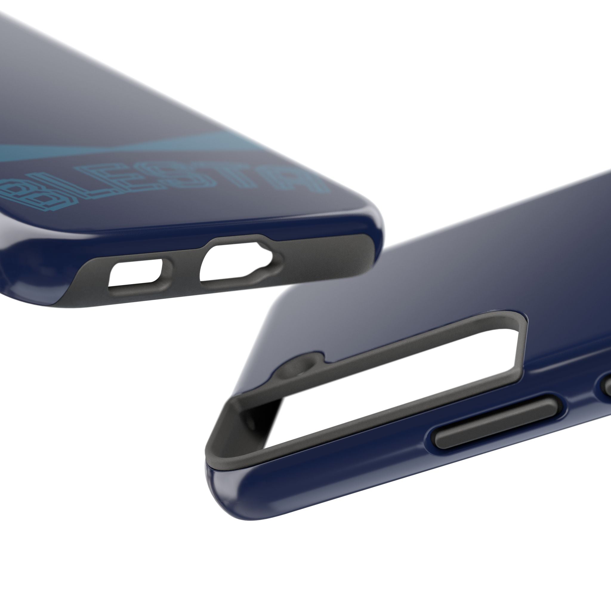 Tough Phone Case — Navy ‘BLESTA’ Bold Graphic Protective Cover