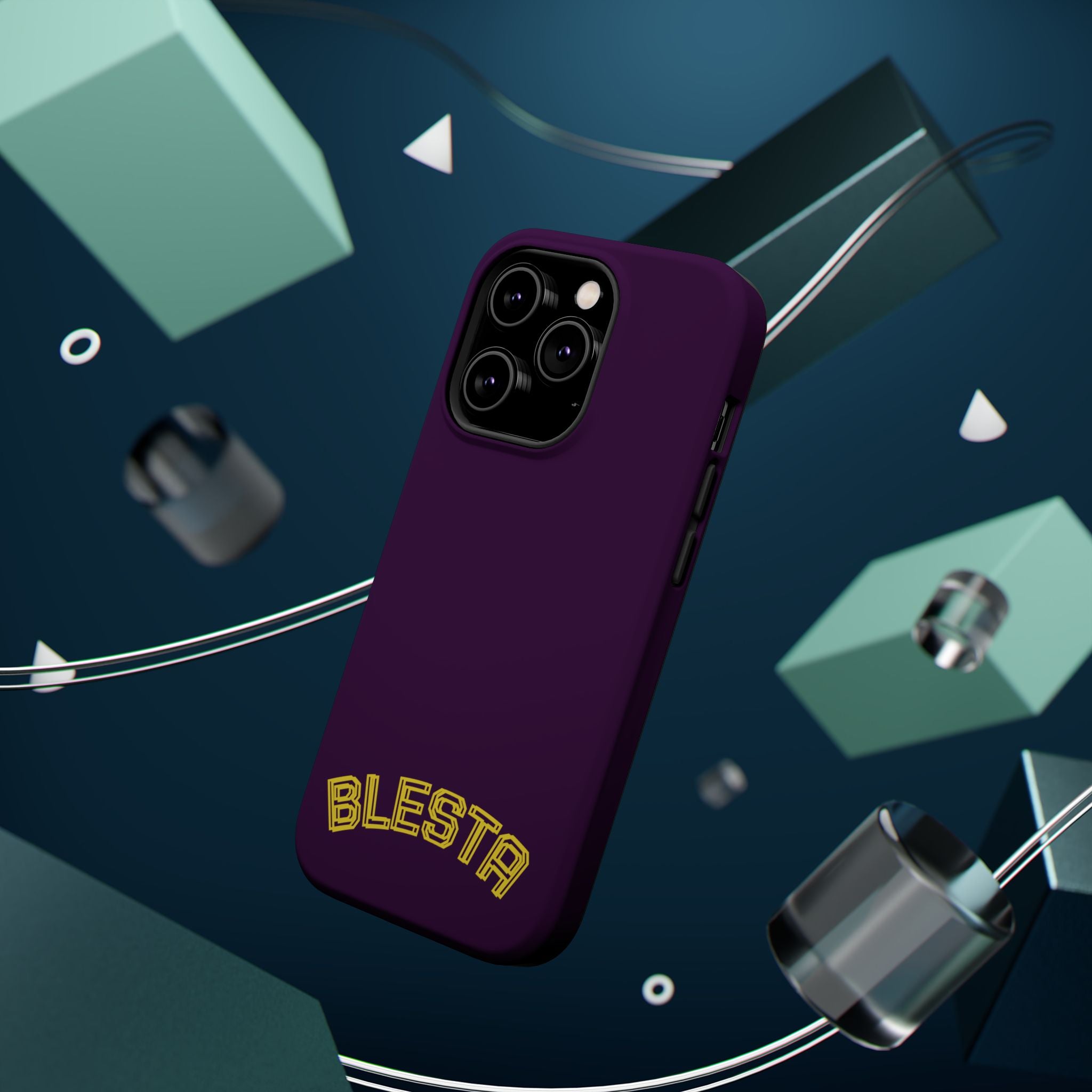 Magnetic Impact-Resistant Phone Case — “BLESTA” Retro Varsity Logo