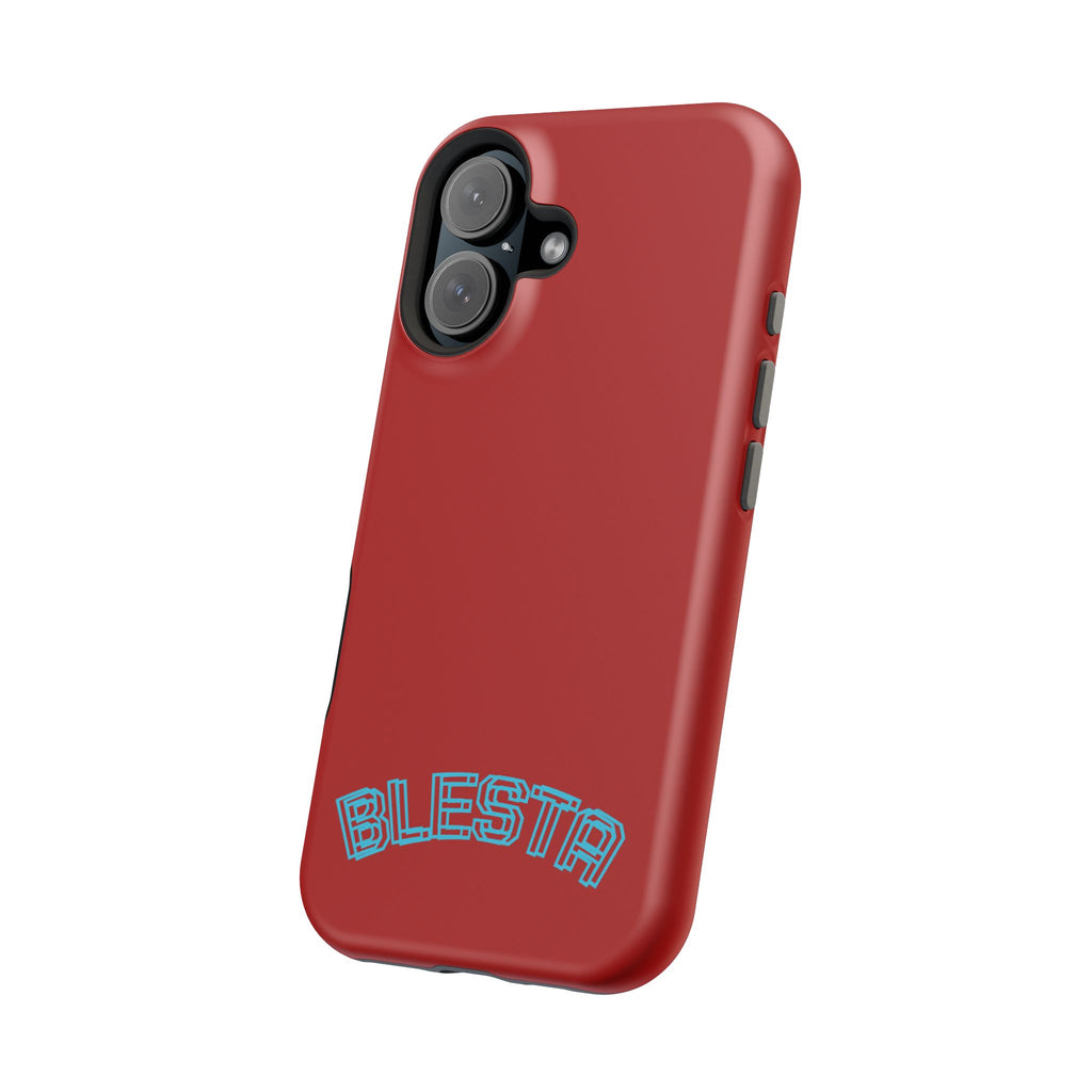 Magnetic Impact-Resistant Phone Case — Red Retro 'BLESTA' Design