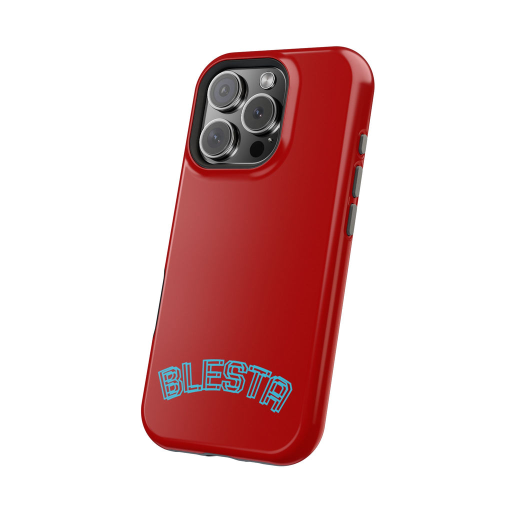 Magnetic Impact-Resistant Phone Case — Red Retro 'BLESTA' Design