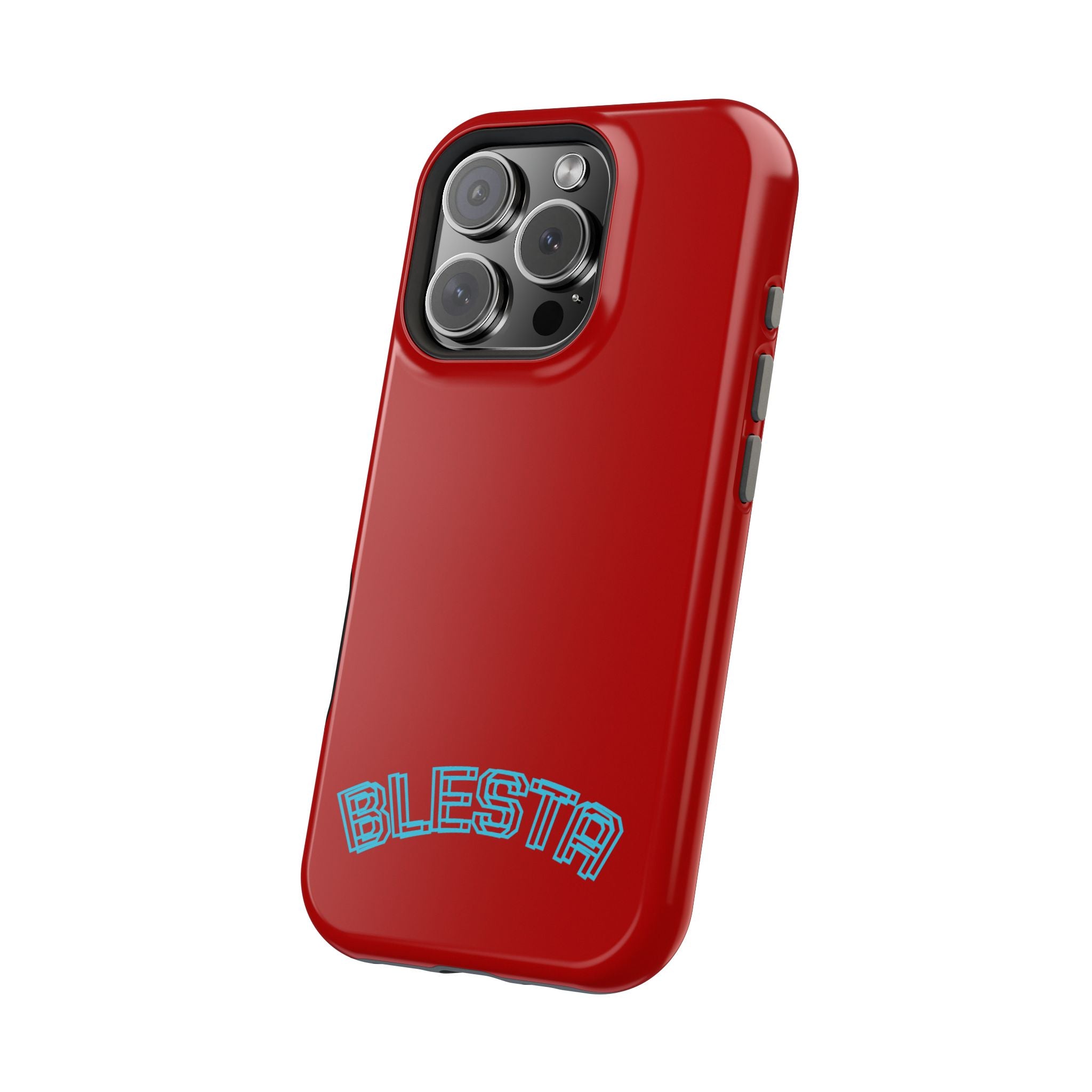 Magnetic Impact-Resistant Phone Case — Red Retro 'BLESTA' Design