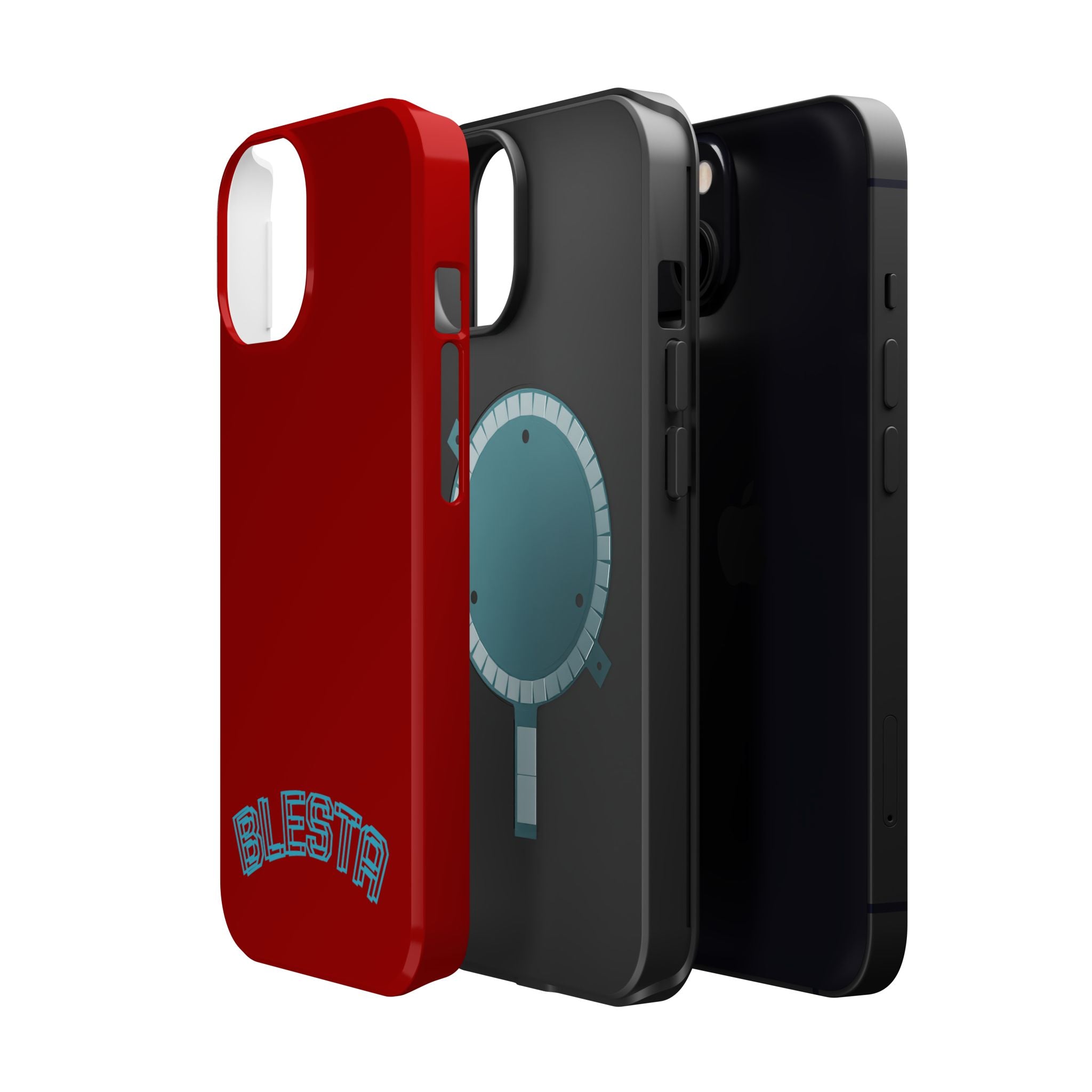 Magnetic Impact-Resistant Phone Case — Red Retro 'BLESTA' Design