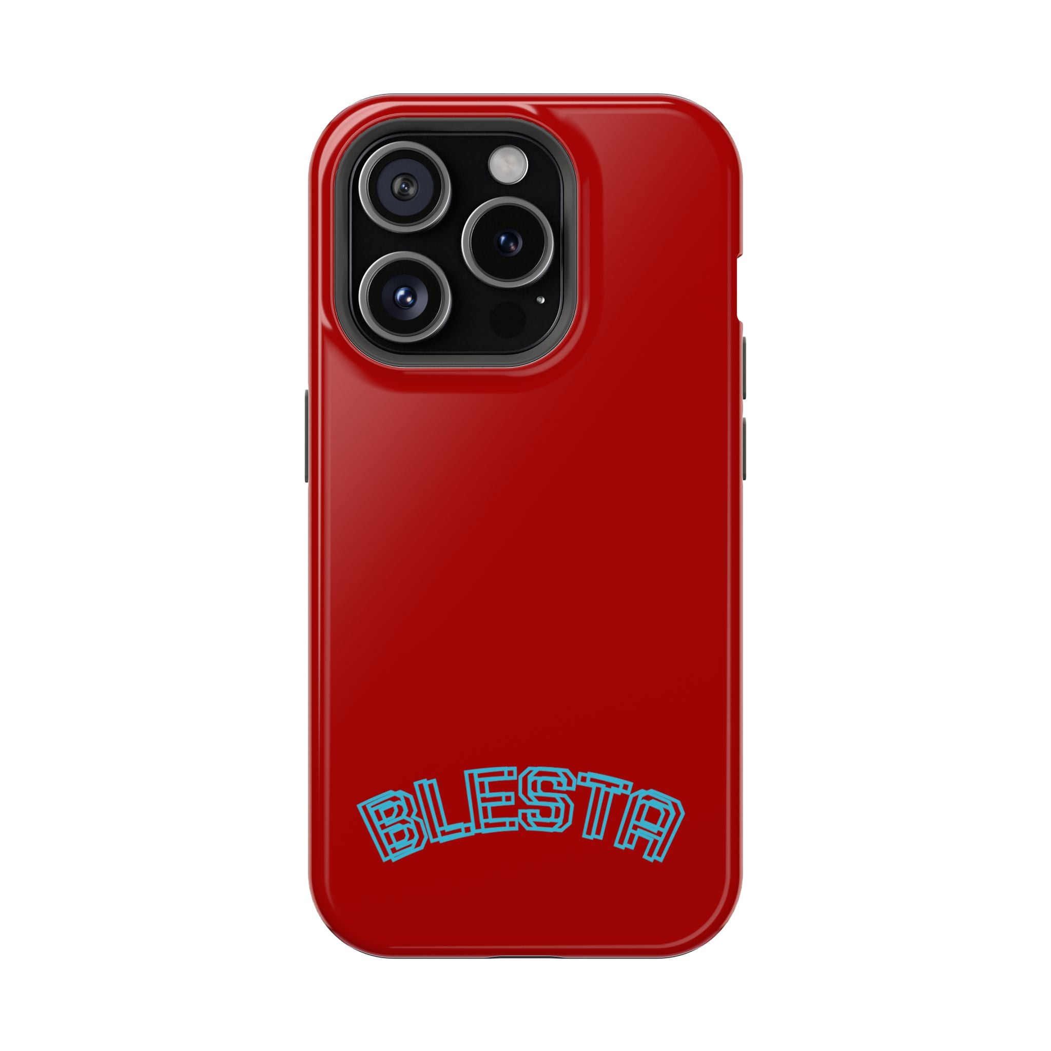 Magnetic Impact-Resistant Phone Case — Red Retro 'BLESTA' Design