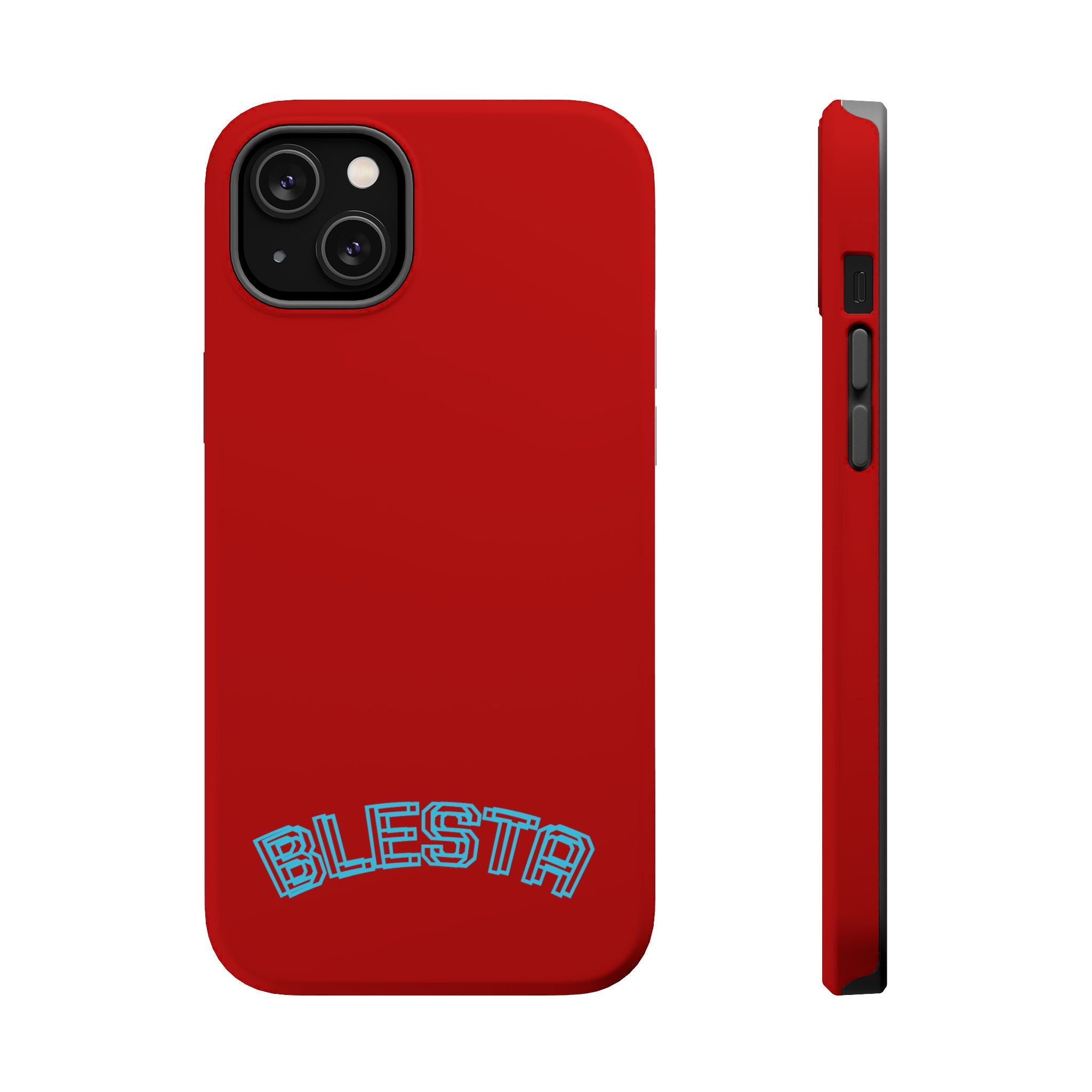 Magnetic Impact-Resistant Phone Case — Red Retro 'BLESTA' Design