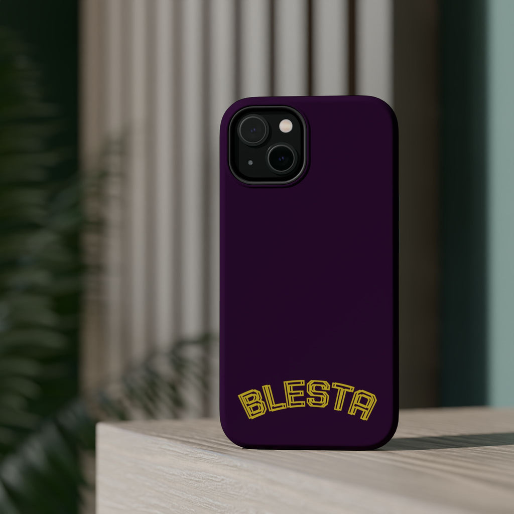 Magnetic Impact-Resistant Phone Case — “BLESTA” Retro Varsity Logo