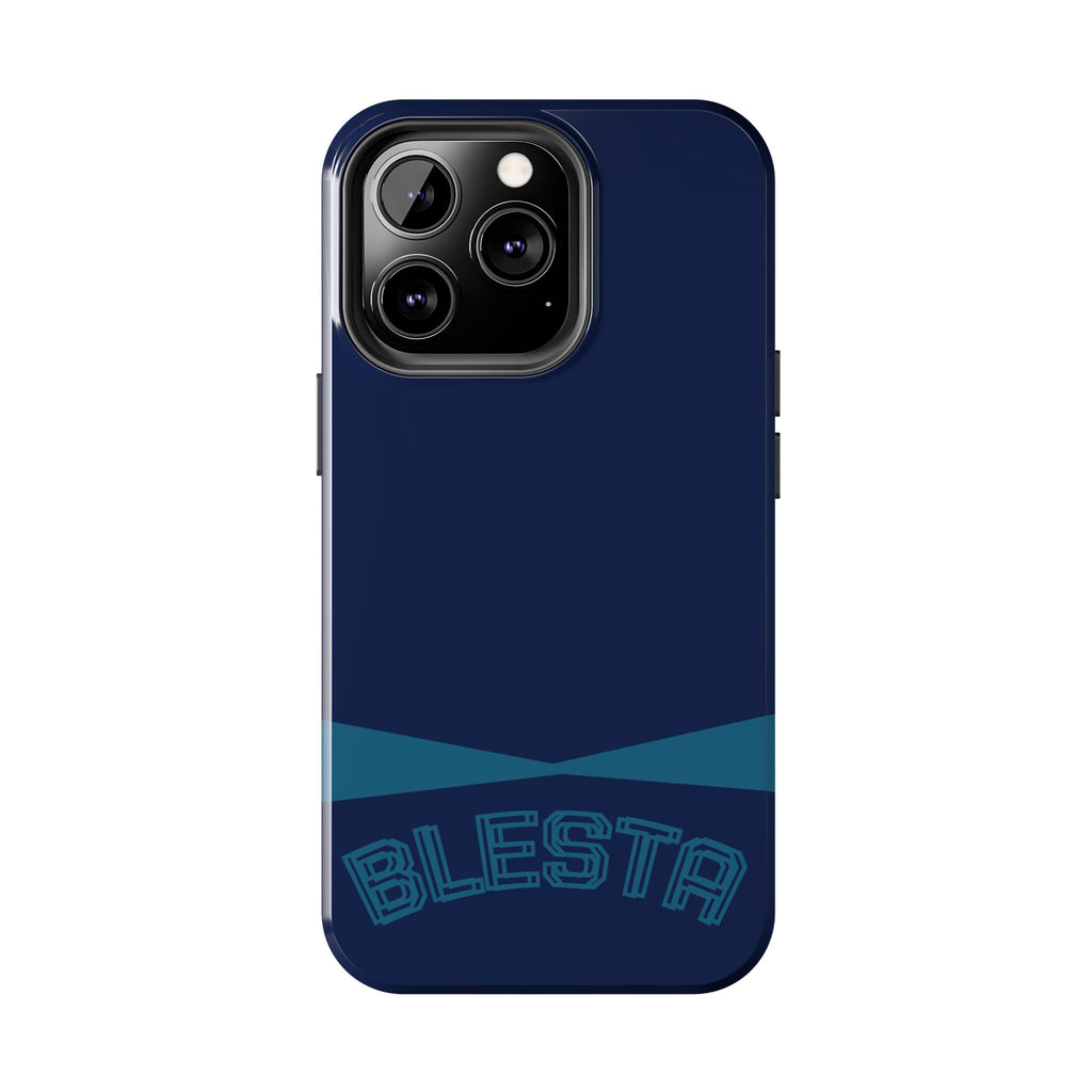 Tough Phone Case — Navy ‘BLESTA’ Bold Graphic Protective Cover