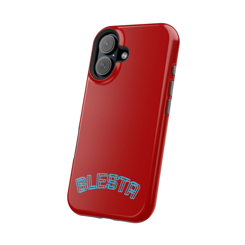 Magnetic Impact-Resistant Phone Case — Red Retro 'BLESTA' Design