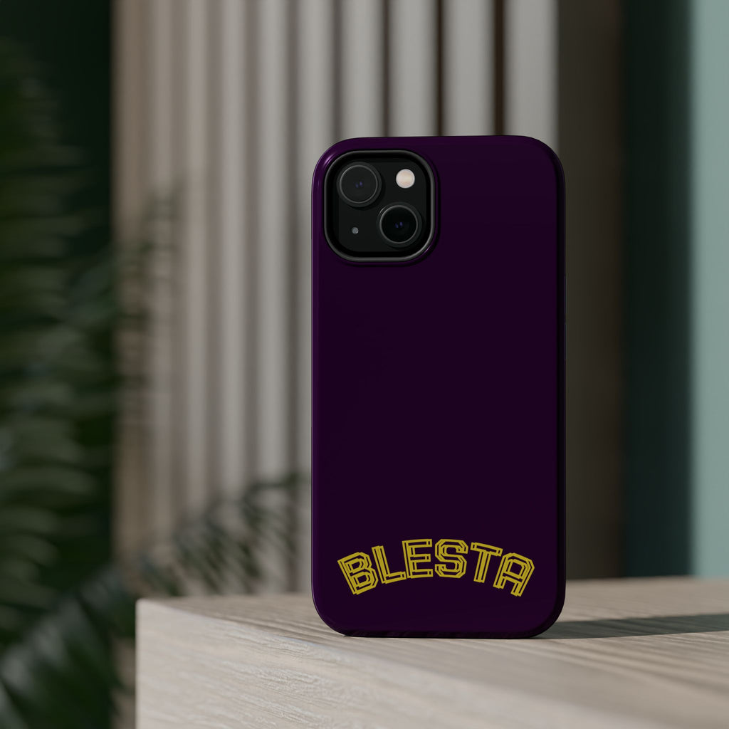 Magnetic Impact-Resistant Phone Case — “BLESTA” Retro Varsity Logo