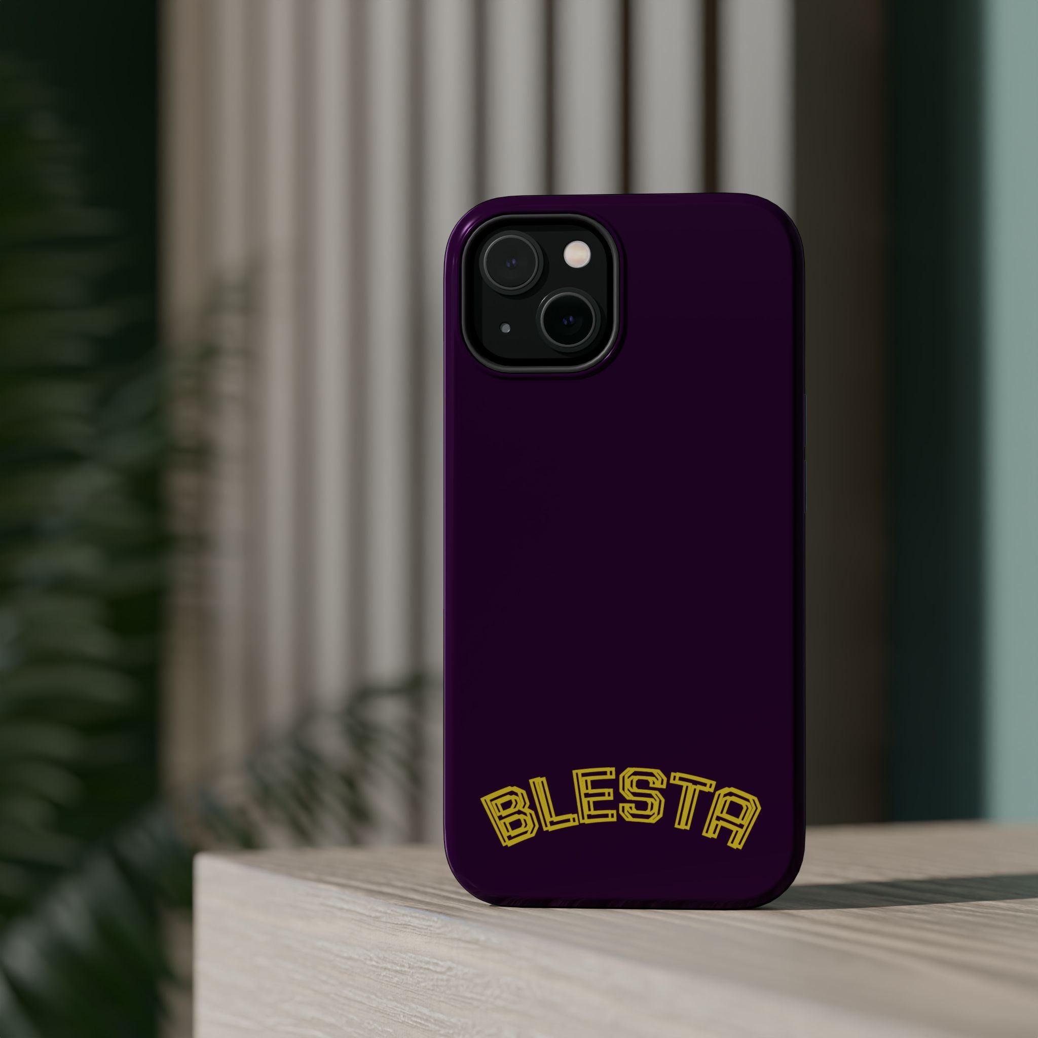 Magnetic Impact-Resistant Phone Case — “BLESTA” Retro Varsity Logo