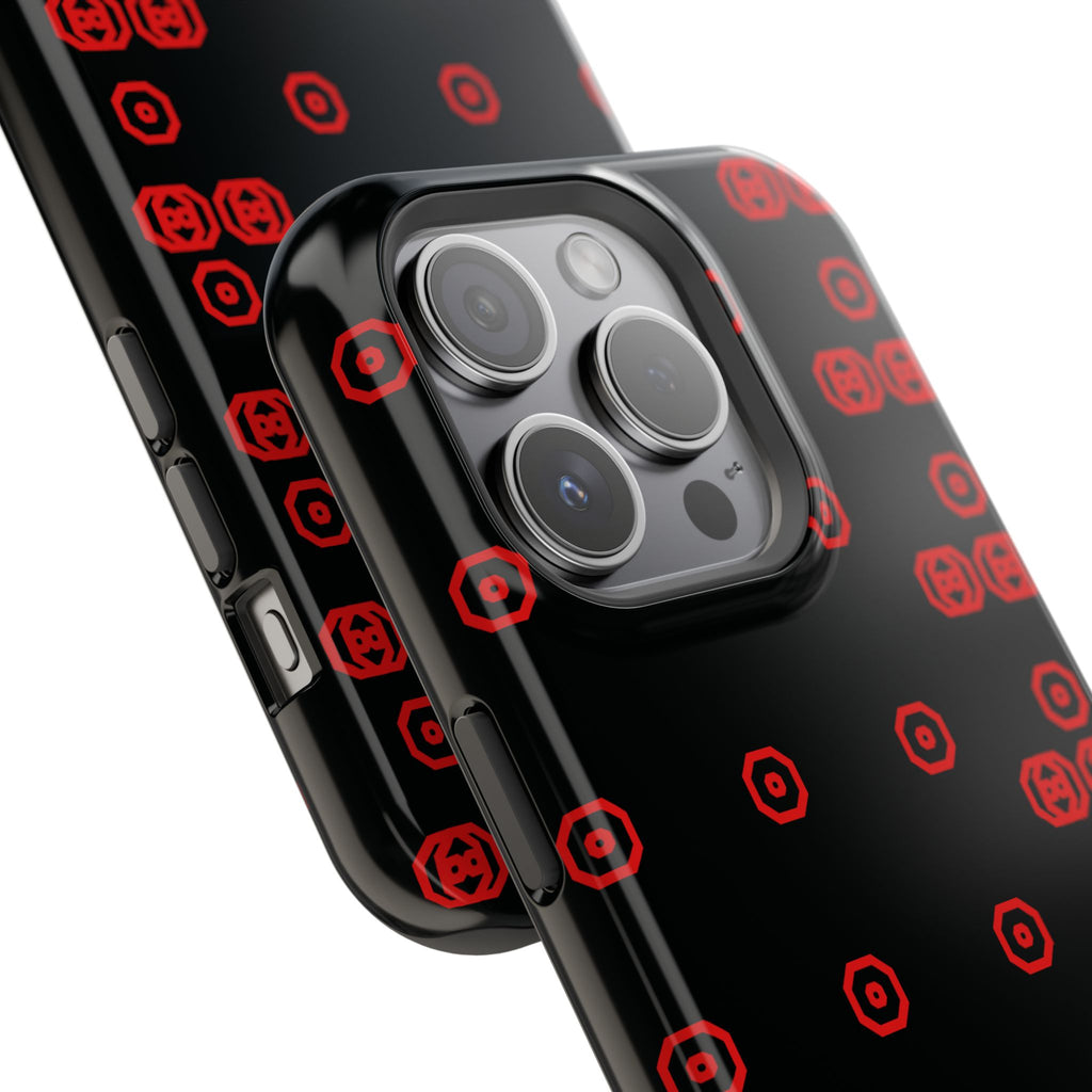 Phone Case — Black & Red Retro Pixel Pattern Magnetic Impact-Resistant Case