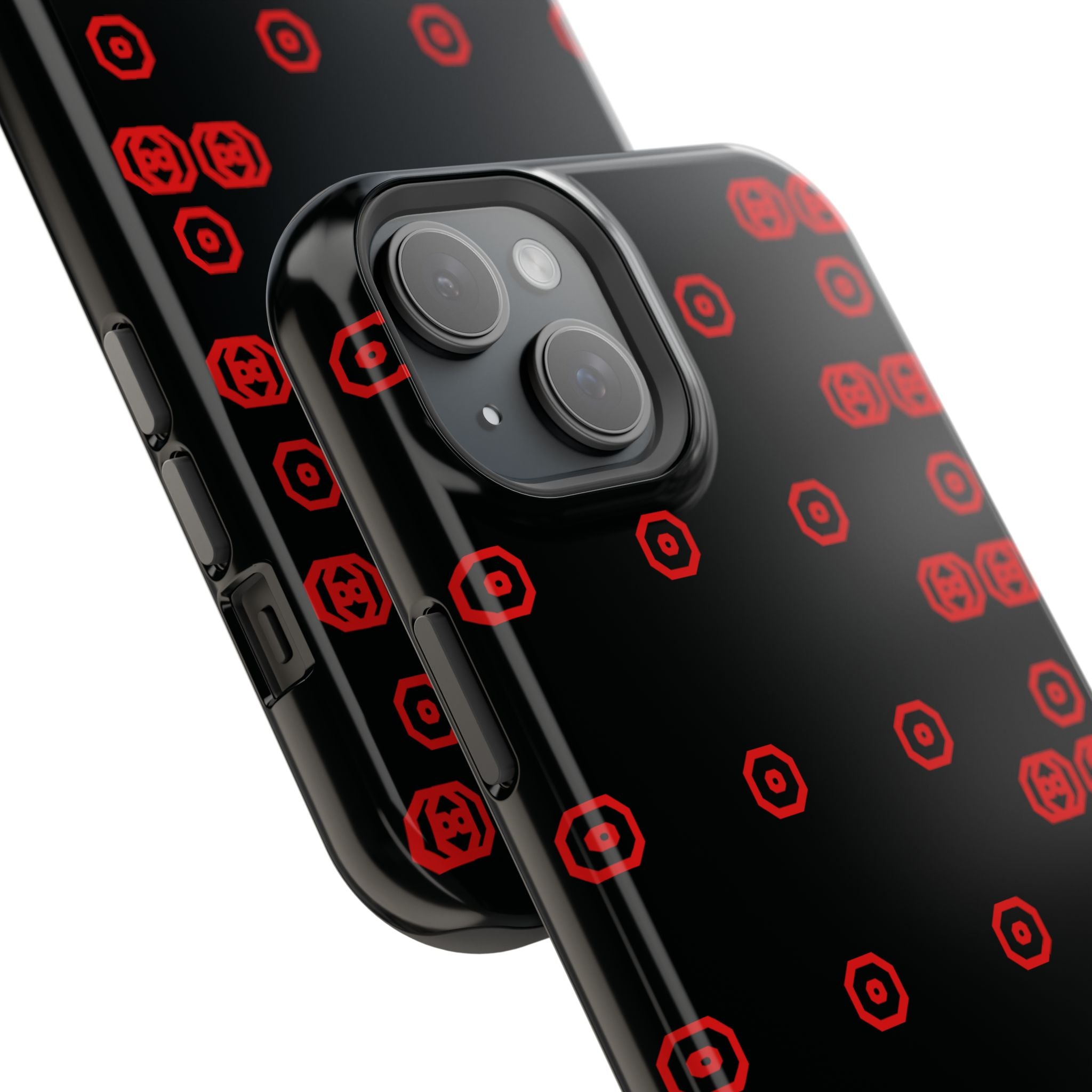 Phone Case — Black & Red Retro Pixel Pattern Magnetic Impact-Resistant Case