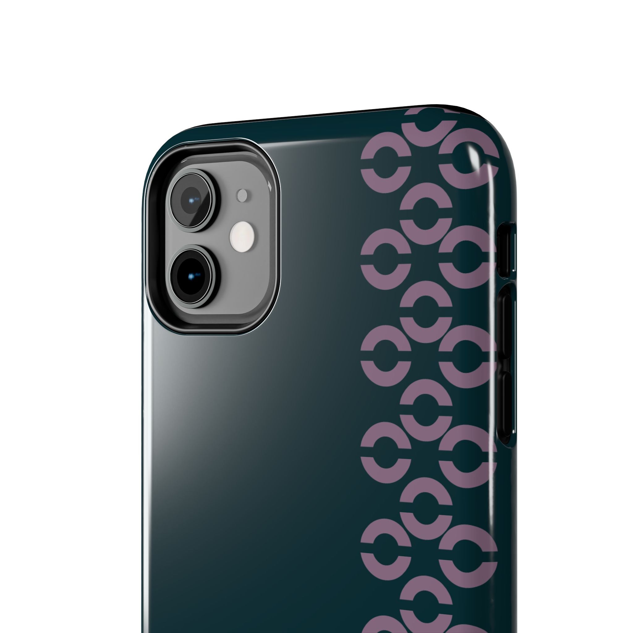 Tough Phone Case — Sleek Dark Teal with Geometric Stripe & “BLESTA” Accent