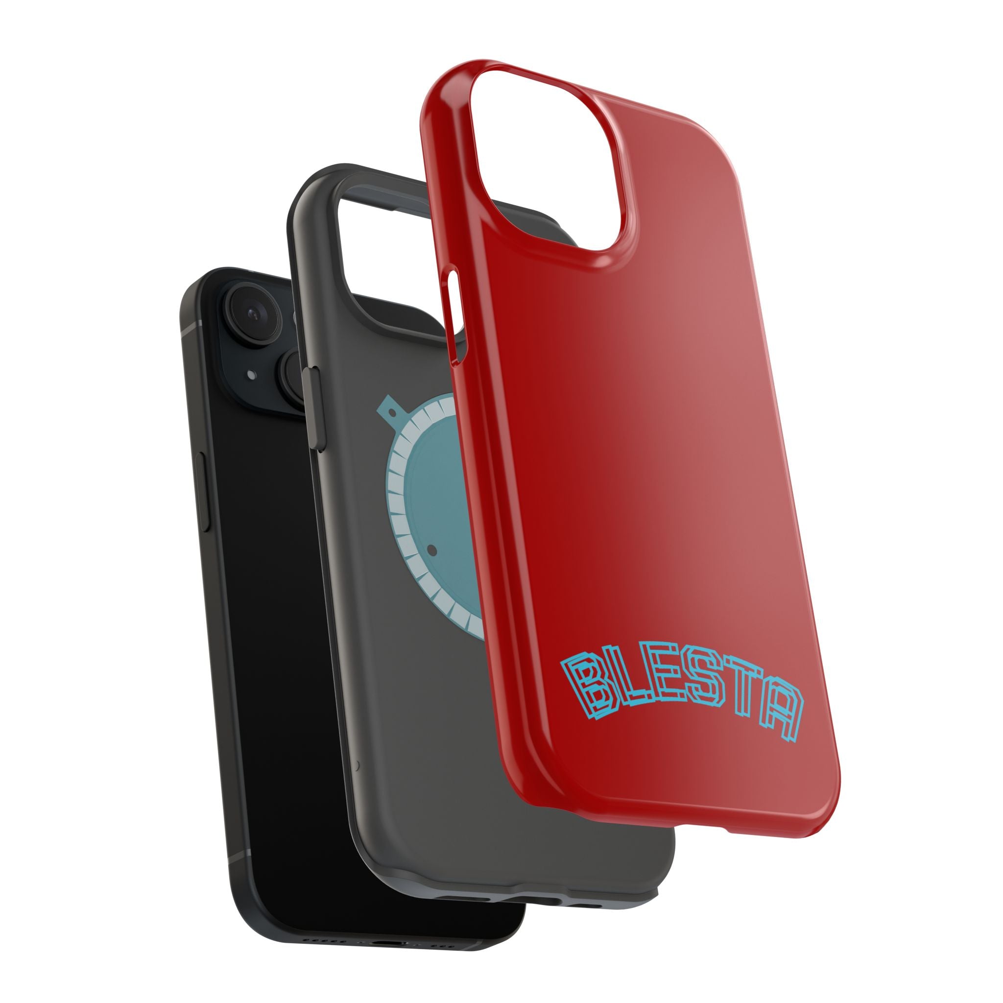 Magnetic Impact-Resistant Phone Case — Red Retro 'BLESTA' Design
