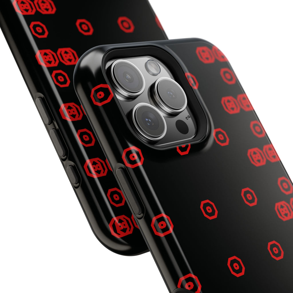 Phone Case — Black & Red Retro Pixel Pattern Magnetic Impact-Resistant Case