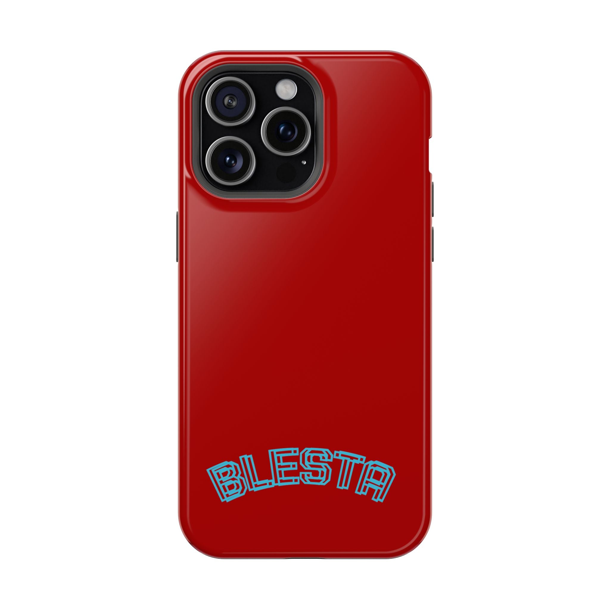 Magnetic Impact-Resistant Phone Case — Red Retro 'BLESTA' Design
