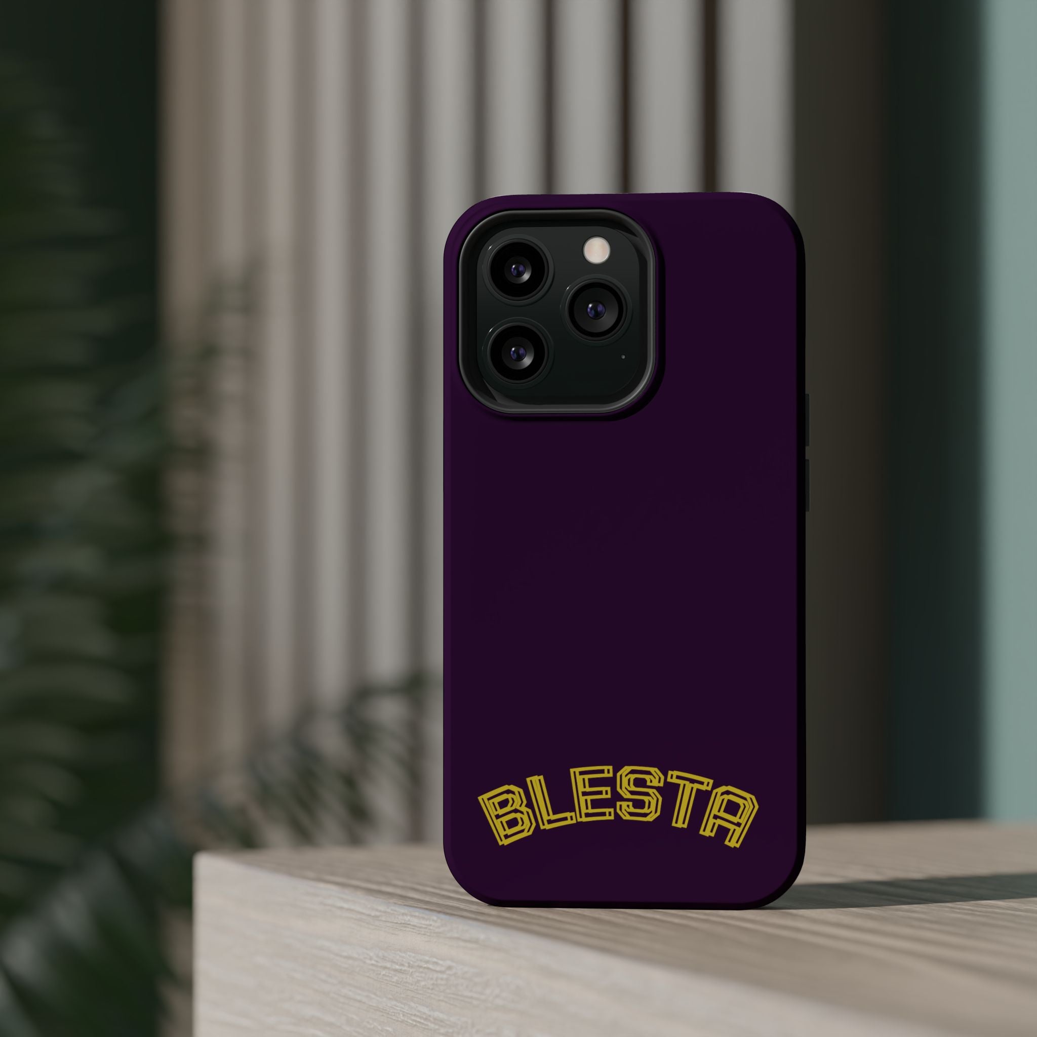 Magnetic Impact-Resistant Phone Case — “BLESTA” Retro Varsity Logo