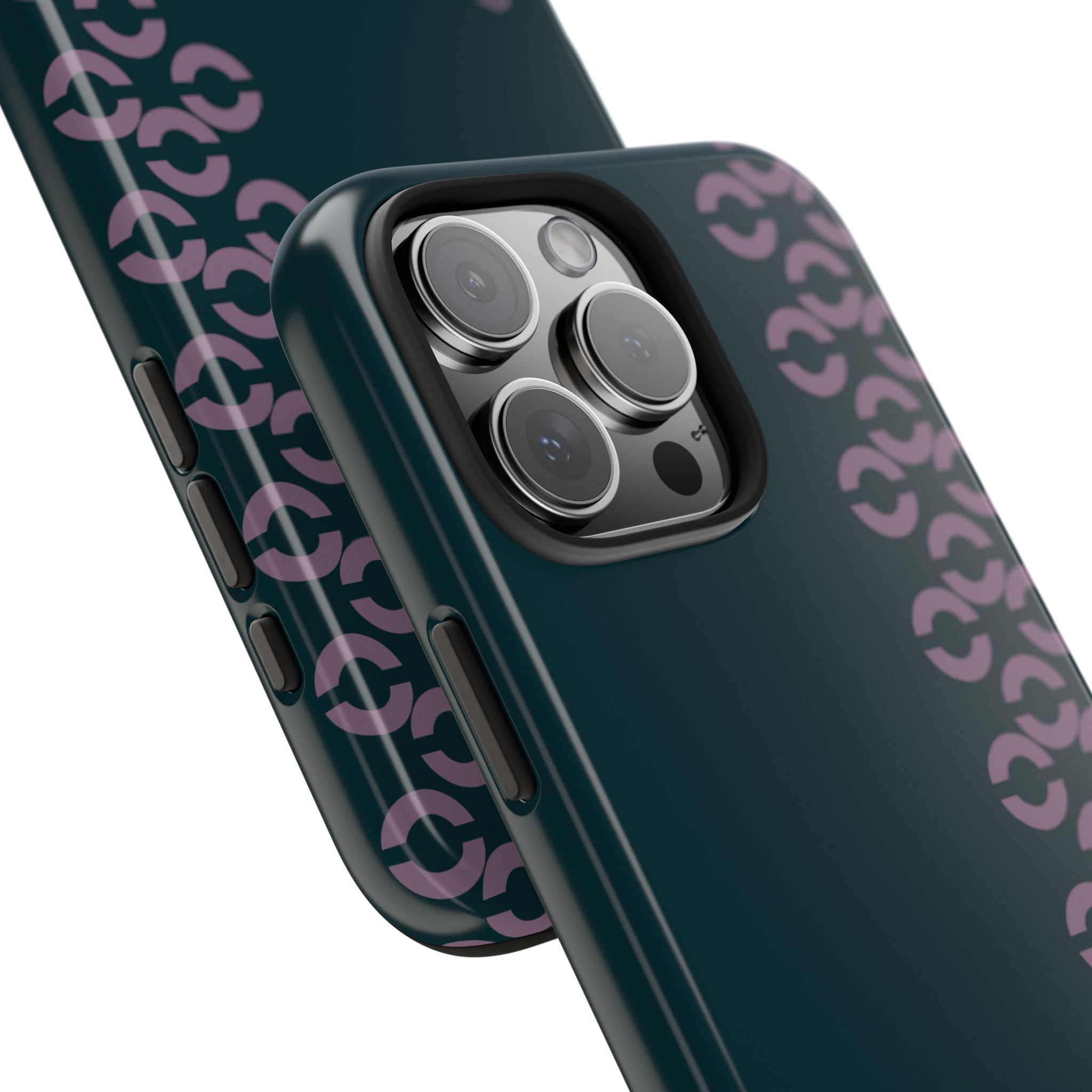 Tough Phone Case — Sleek Dark Teal with Geometric Stripe & “BLESTA” Accent