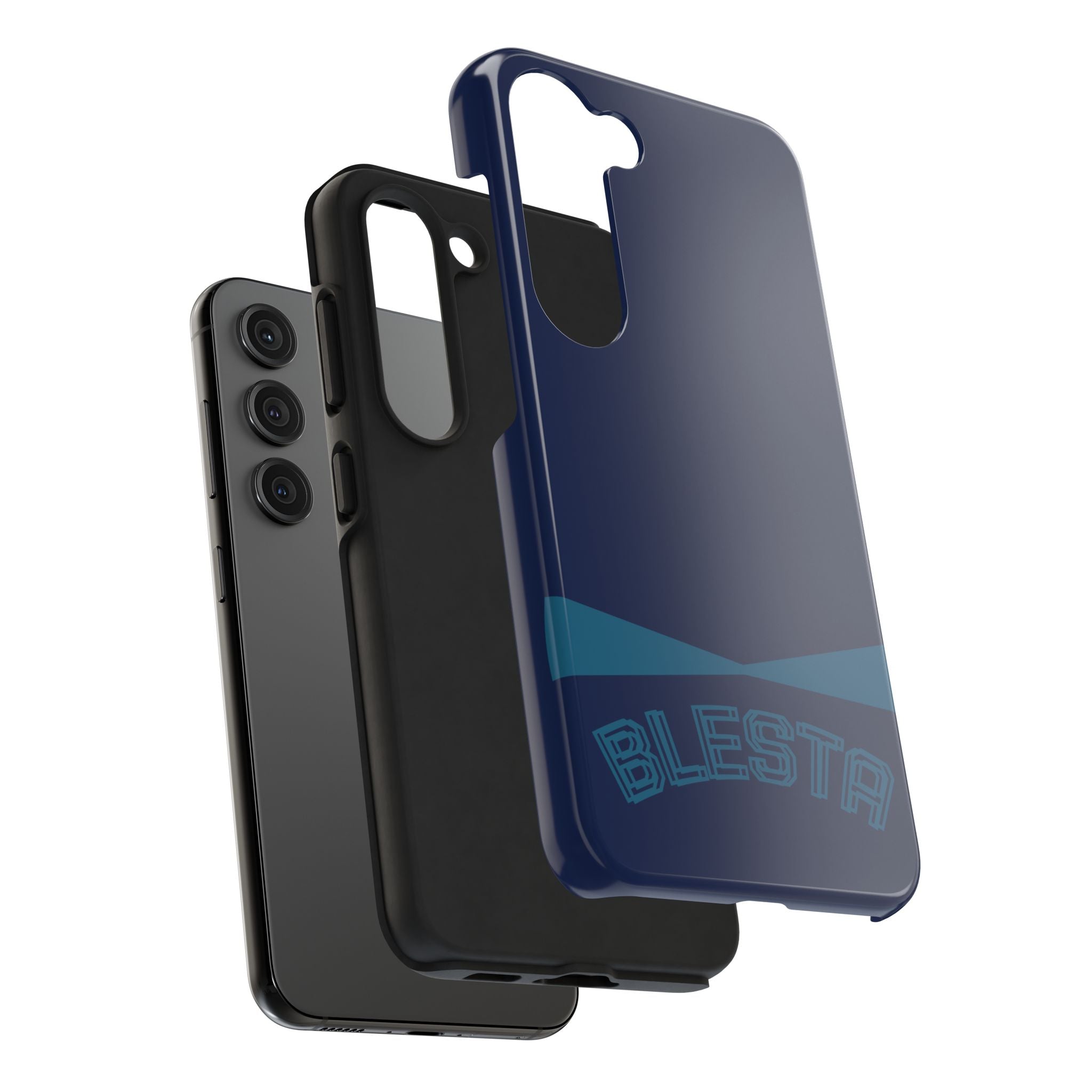 Tough Phone Case — Navy ‘BLESTA’ Bold Graphic Protective Cover