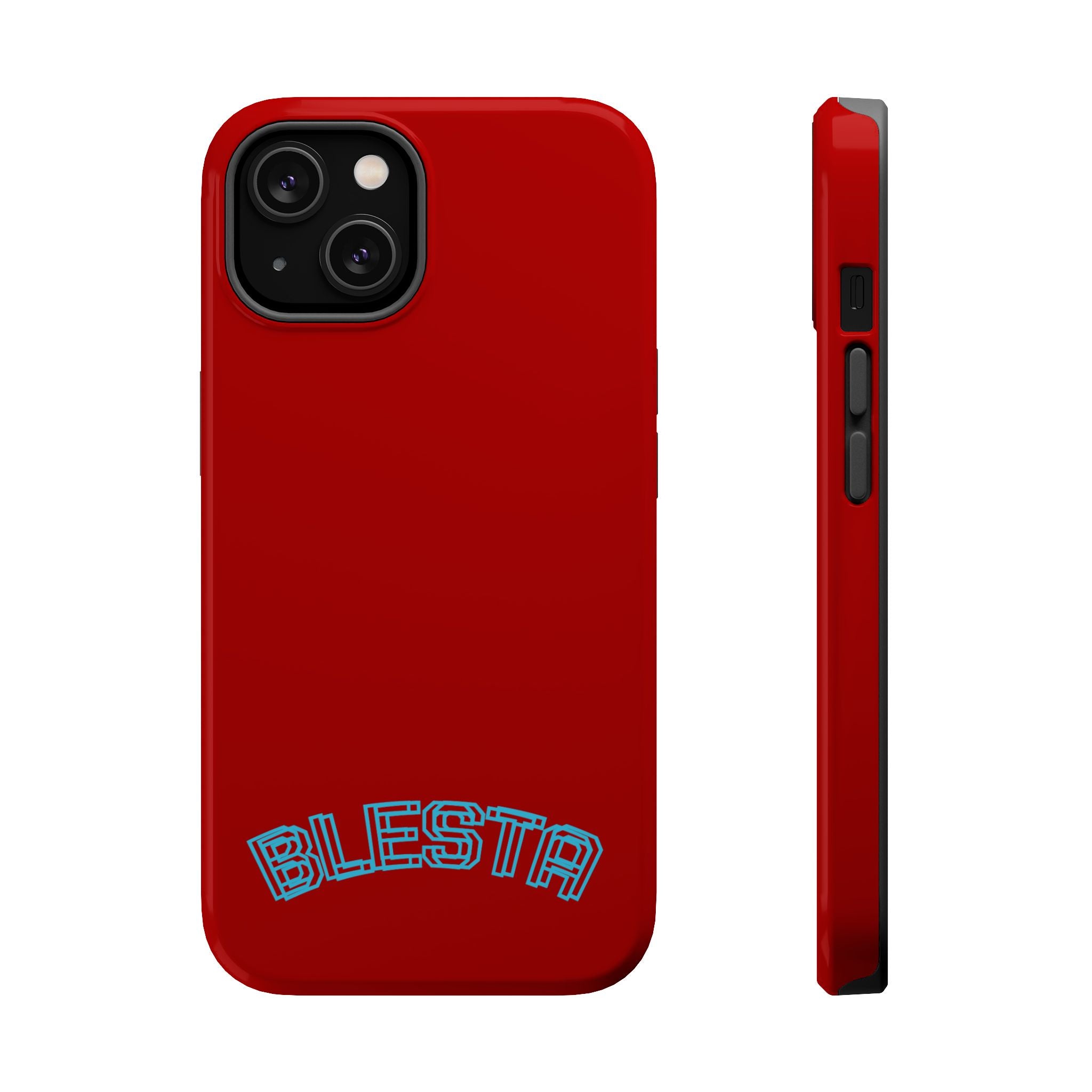 Magnetic Impact-Resistant Phone Case — Red Retro 'BLESTA' Design