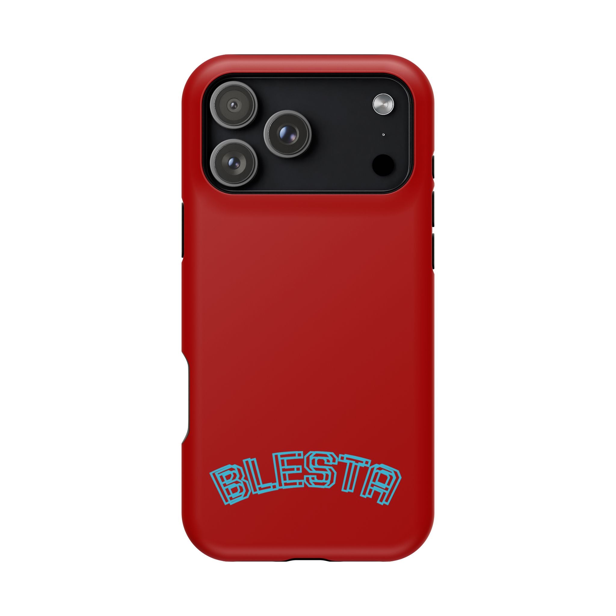 Magnetic Impact-Resistant Phone Case — Red Retro 'BLESTA' Design
