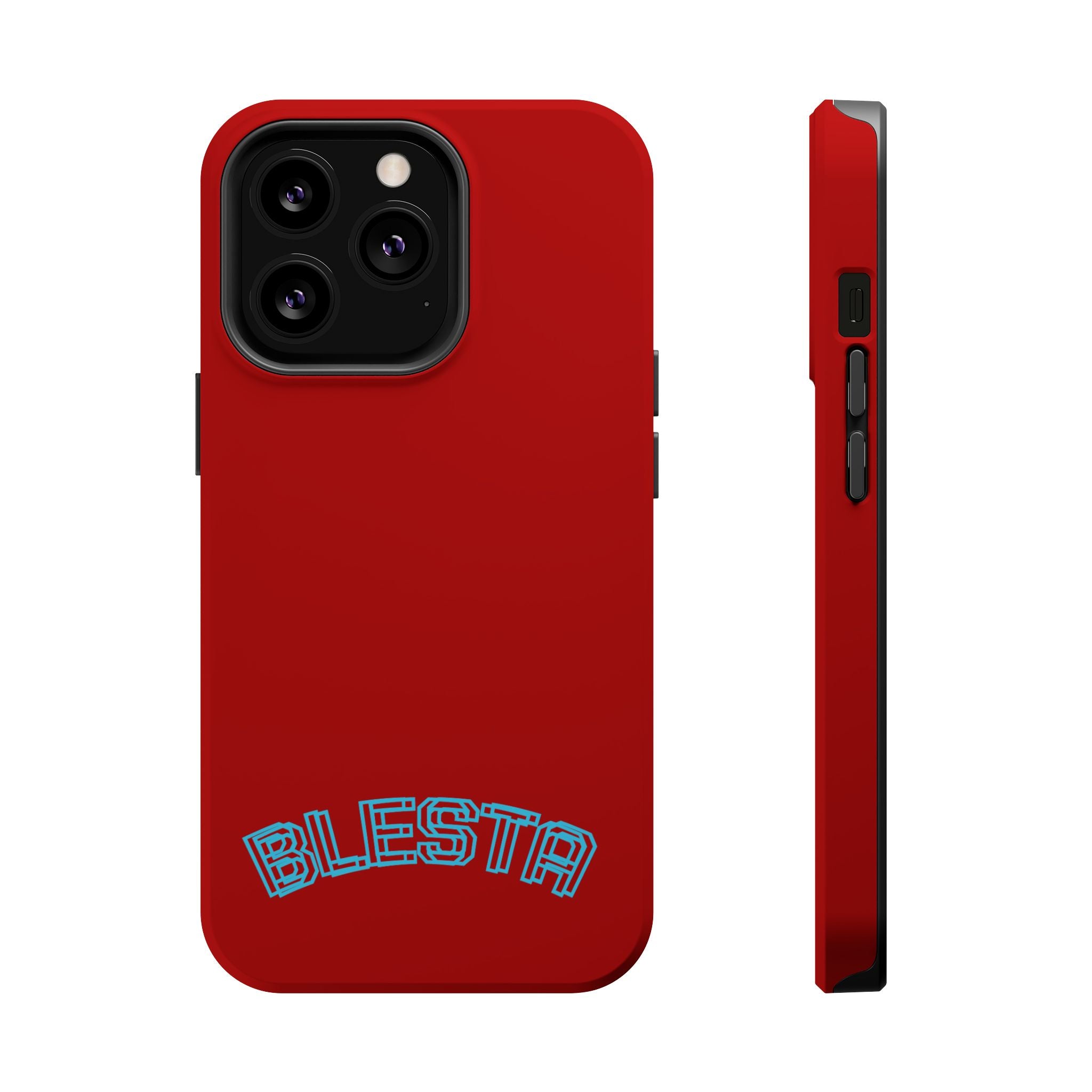Magnetic Impact-Resistant Phone Case — Red Retro 'BLESTA' Design